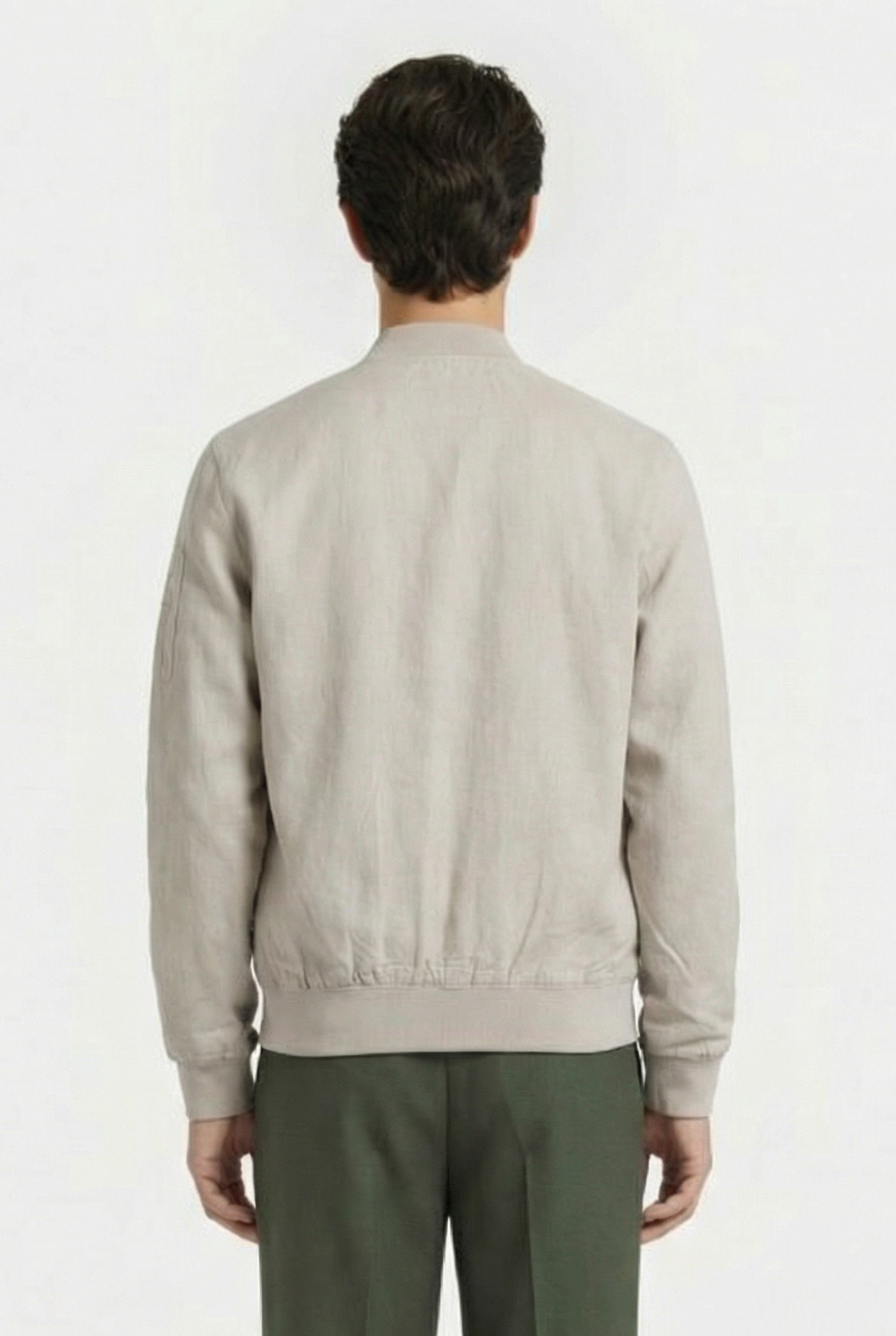 BOMBER LINEN JACKET STONE 2