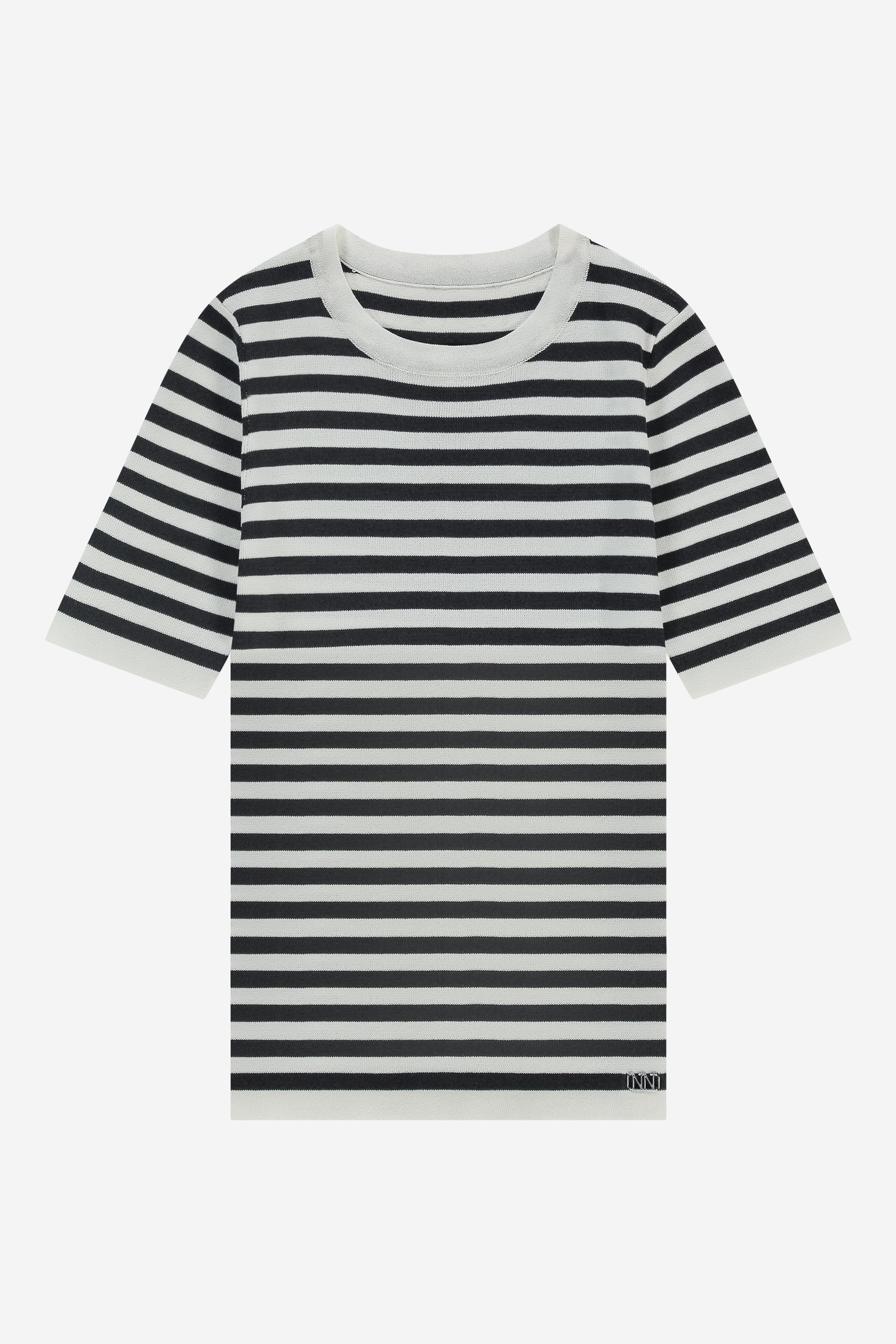 JOLIE SS STRIPE PULLOVER BLACK/OFF WHITE 1