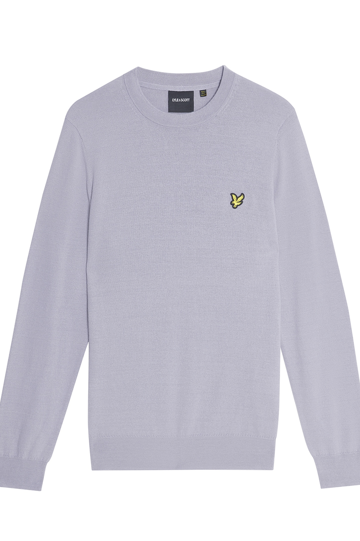 COTTON MERINO CREW NECK JUMPER ASH LILAC 4