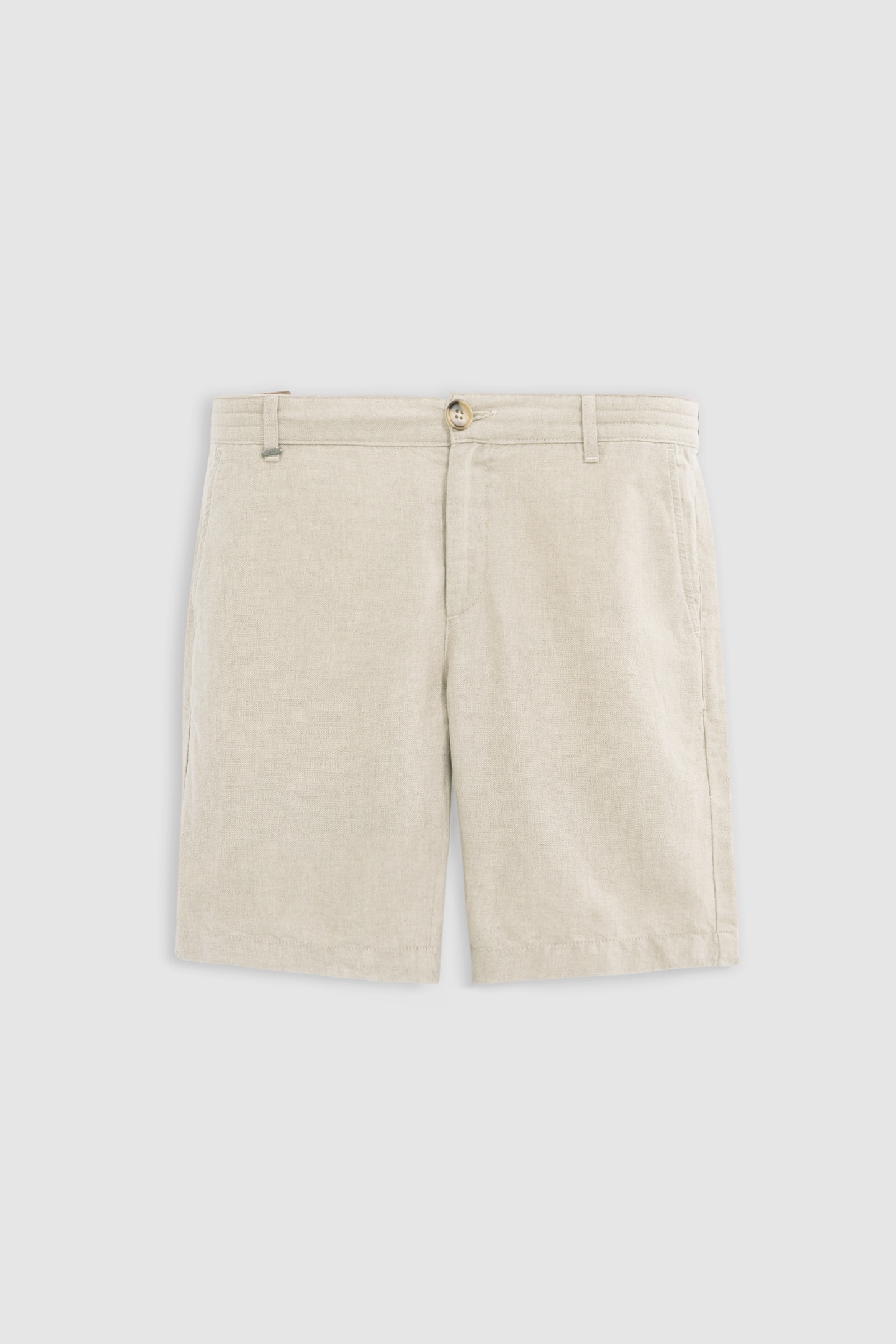 BEIGE LINEN AND COTTON BERMUDAS 4