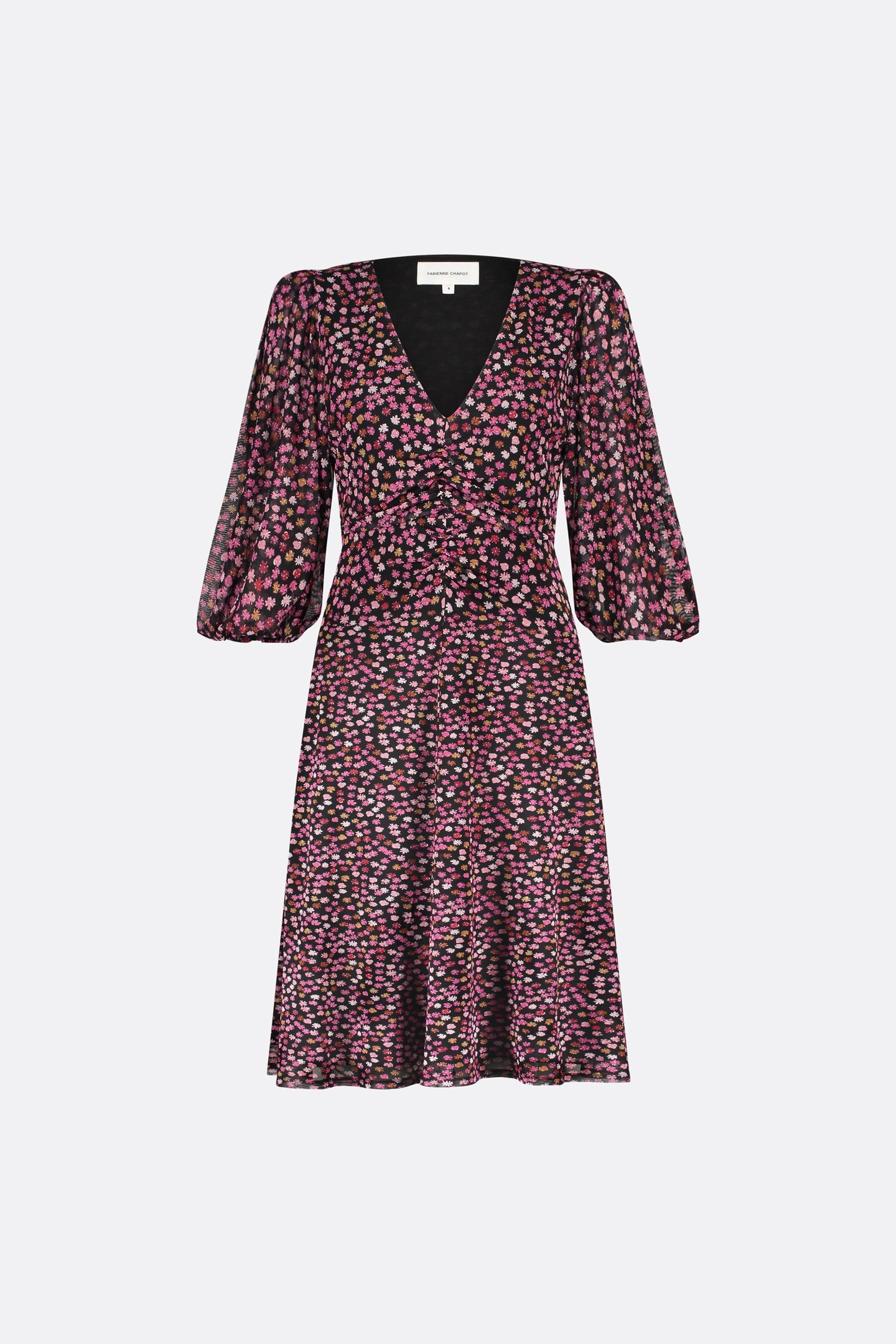 WELMA DRESS BLACK/TAWNY BROWN 4