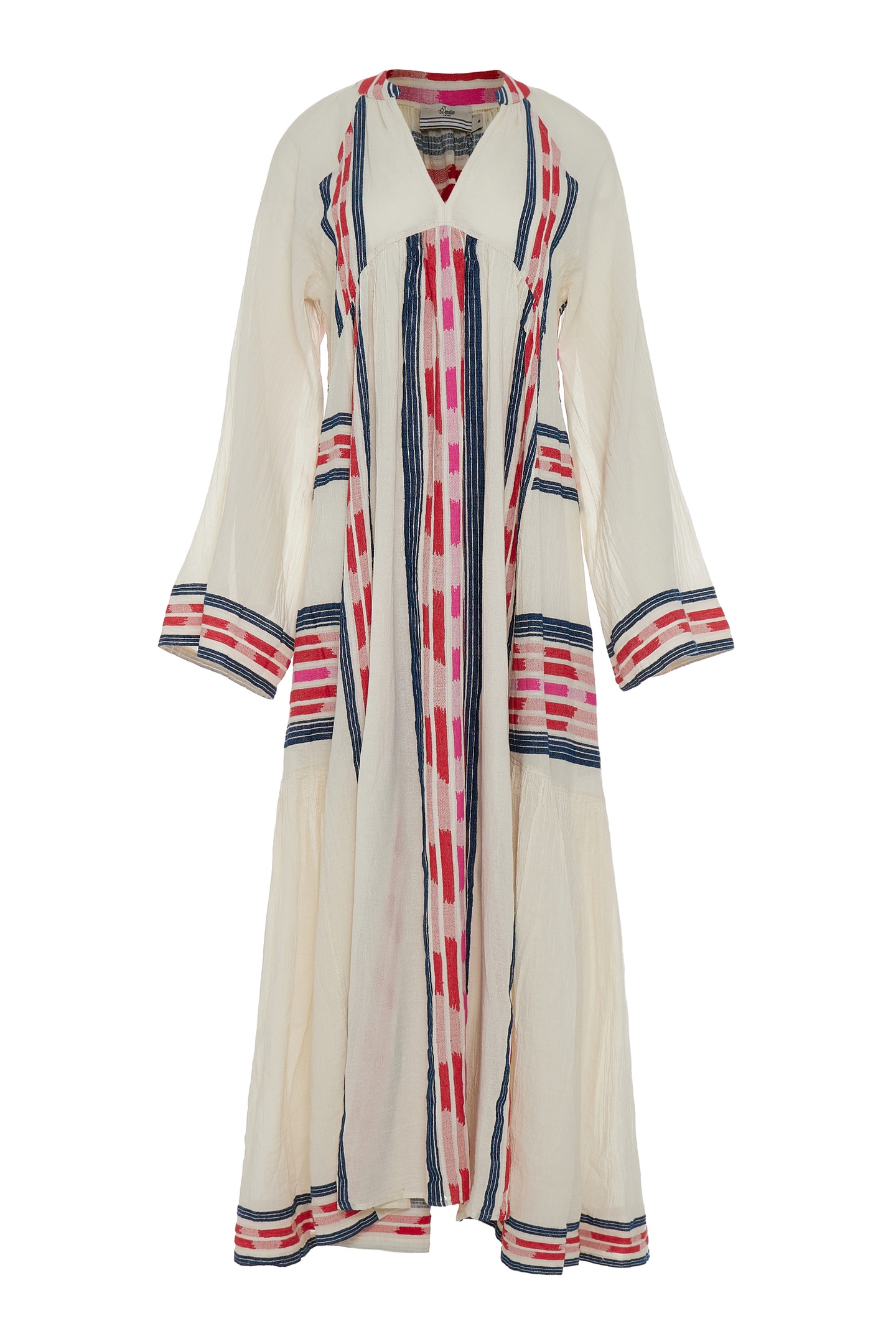 POWER LONG DRESS JACQUARD NAVY RED 1