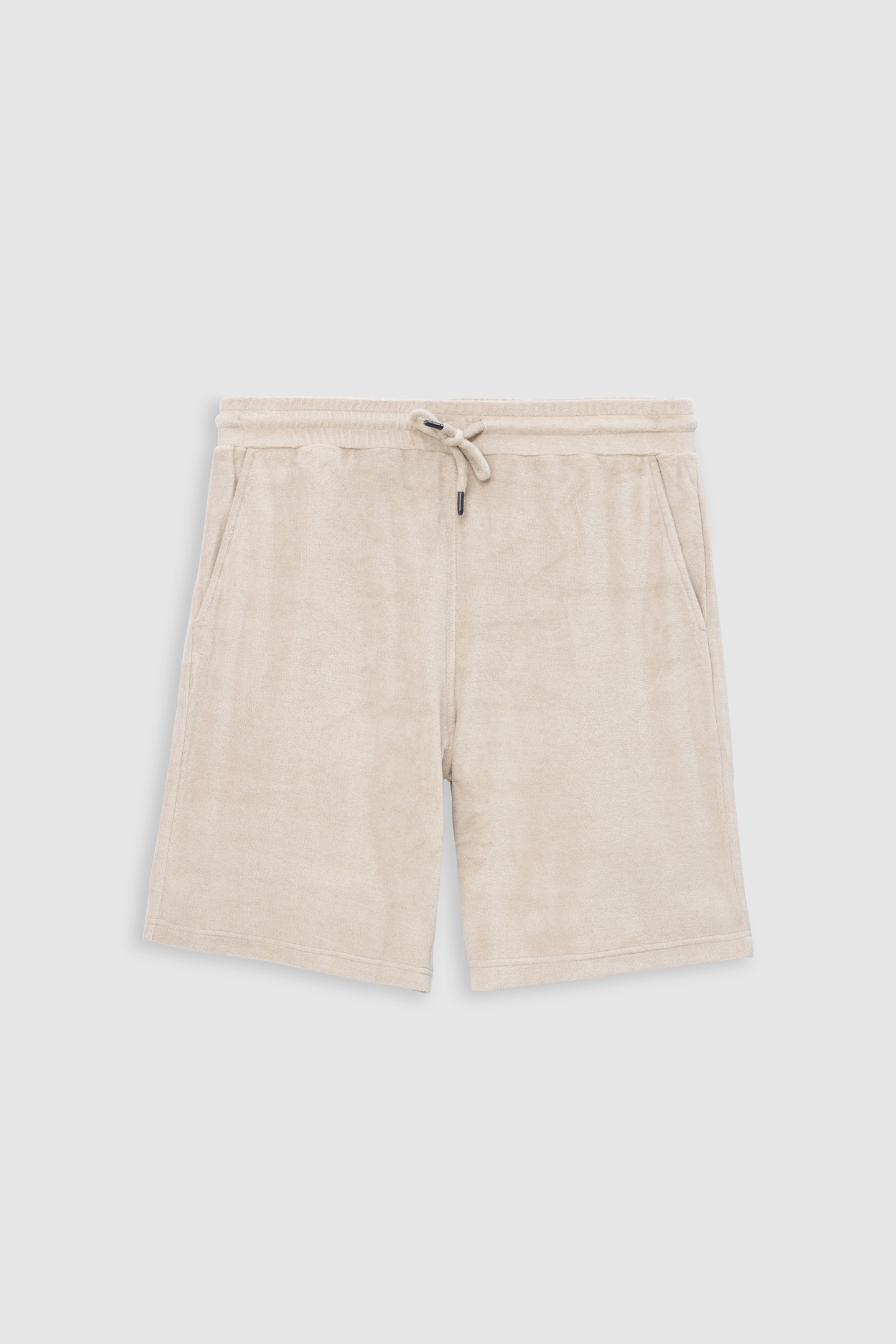 BEIGE TERRY CLOTH BERMUDA SHORTS 4