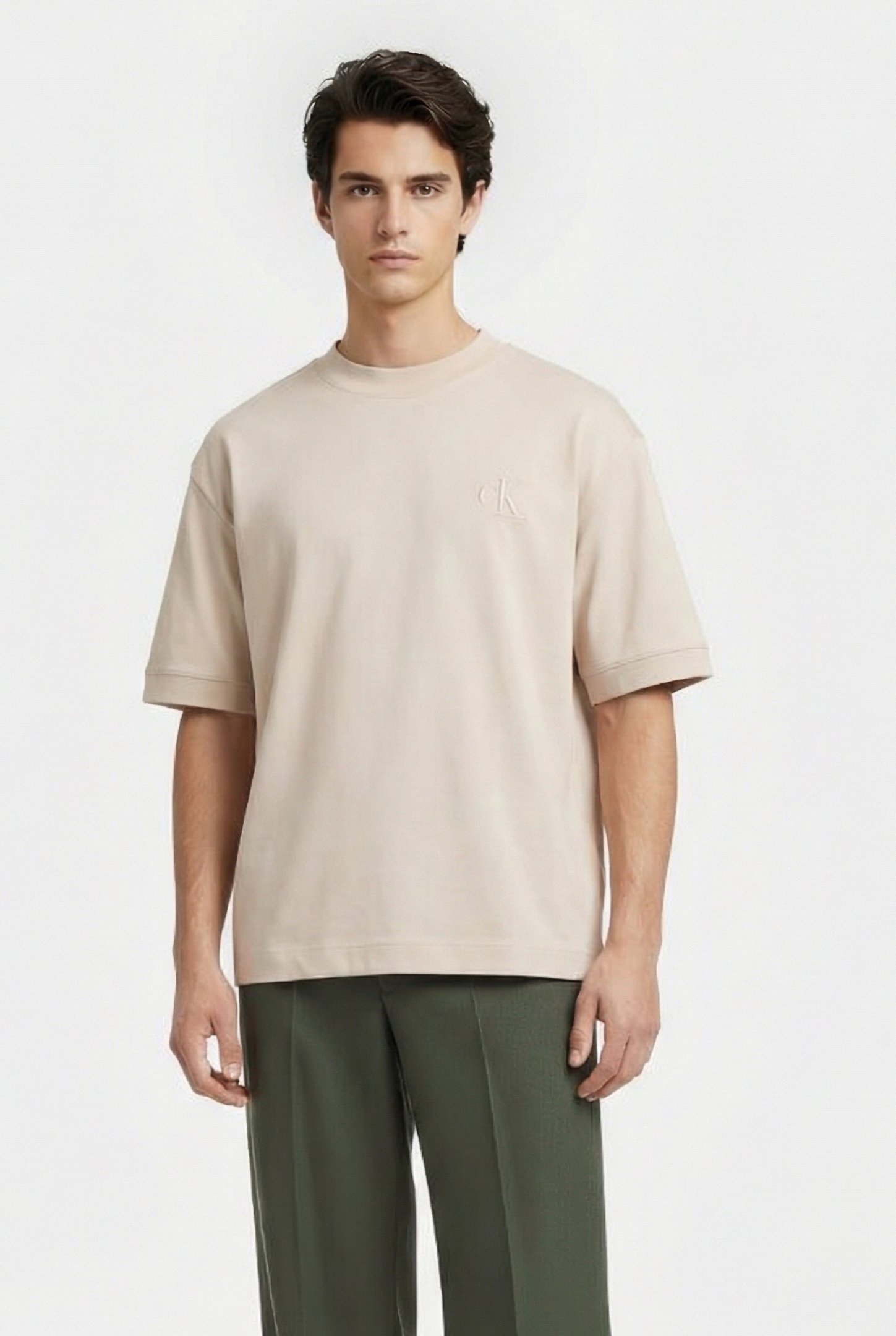 INTERLOCK TEE MOONBEAM by Calvin Klein