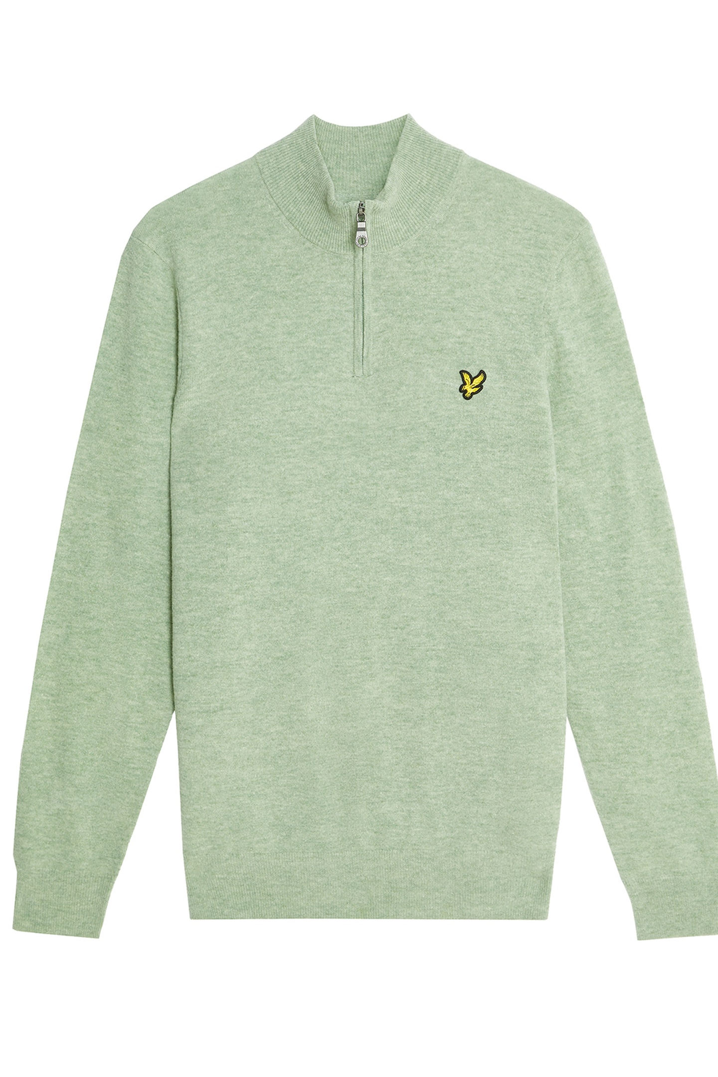 LAMBSWOOL BLEND QUARTER ZIP JUMPER COLD MINT MARL 4