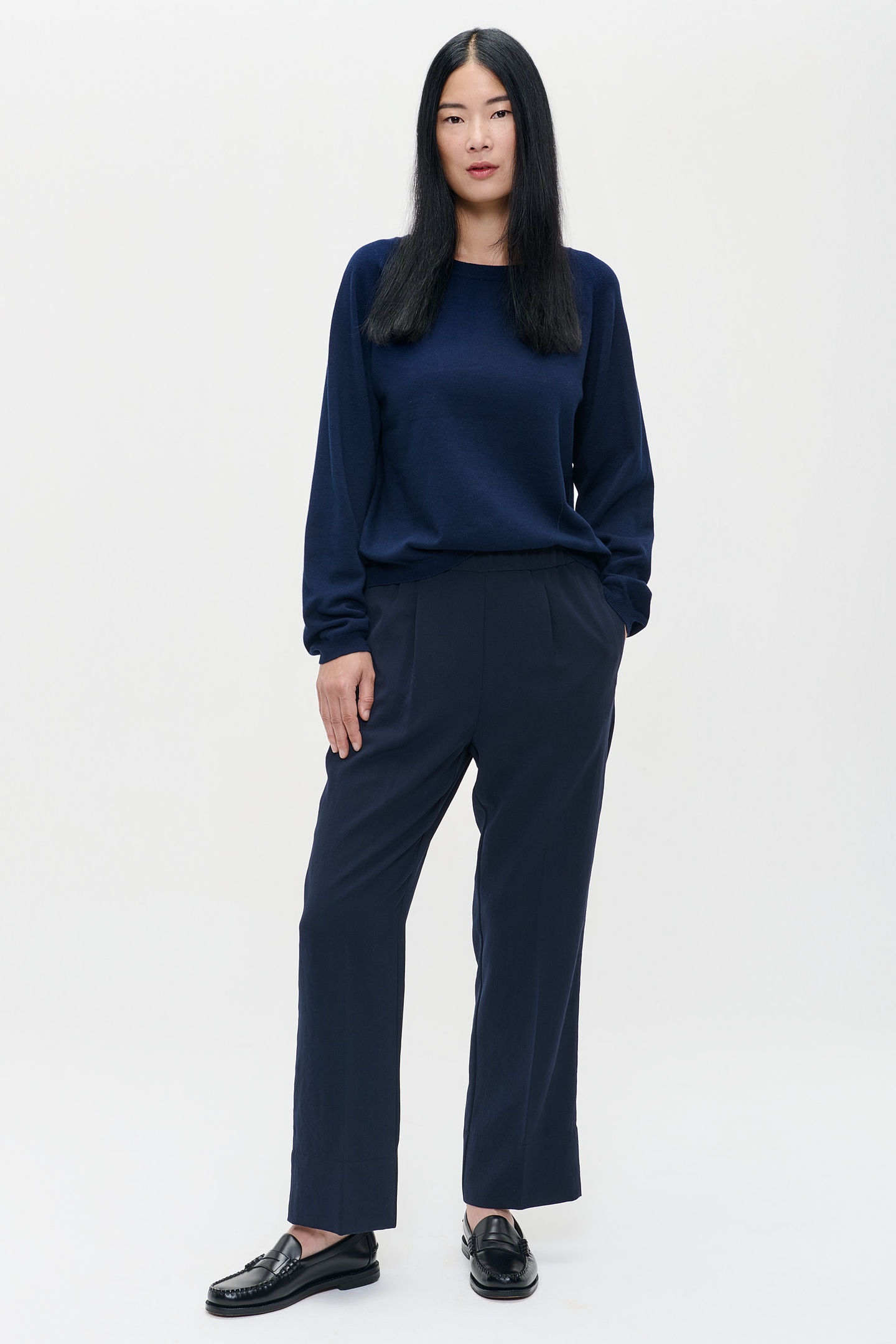 CASHMERE BOATNECK TOP DEEP BLUE by ZENGGI