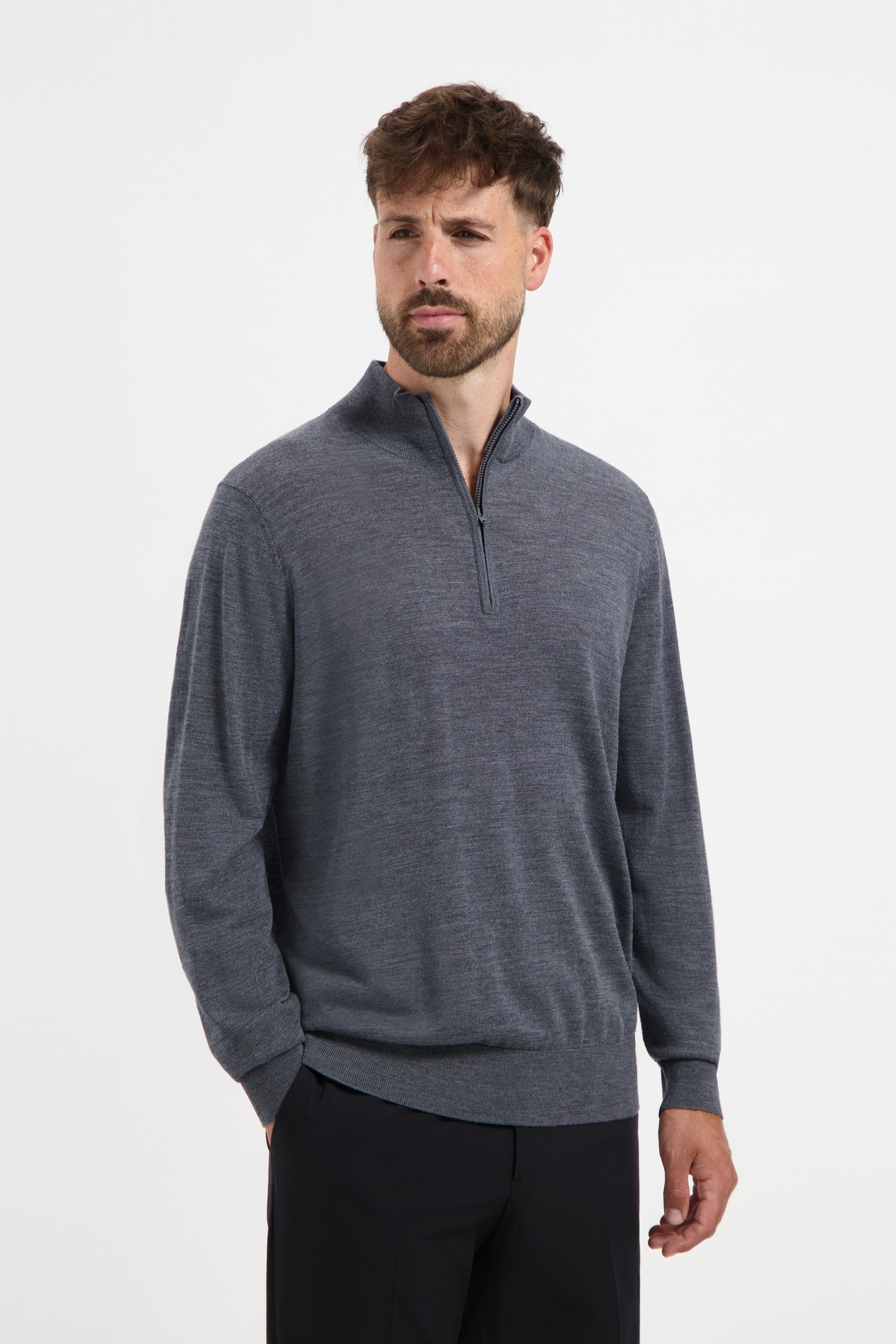 ZIP UP 100% MERINO STORM GREY 1