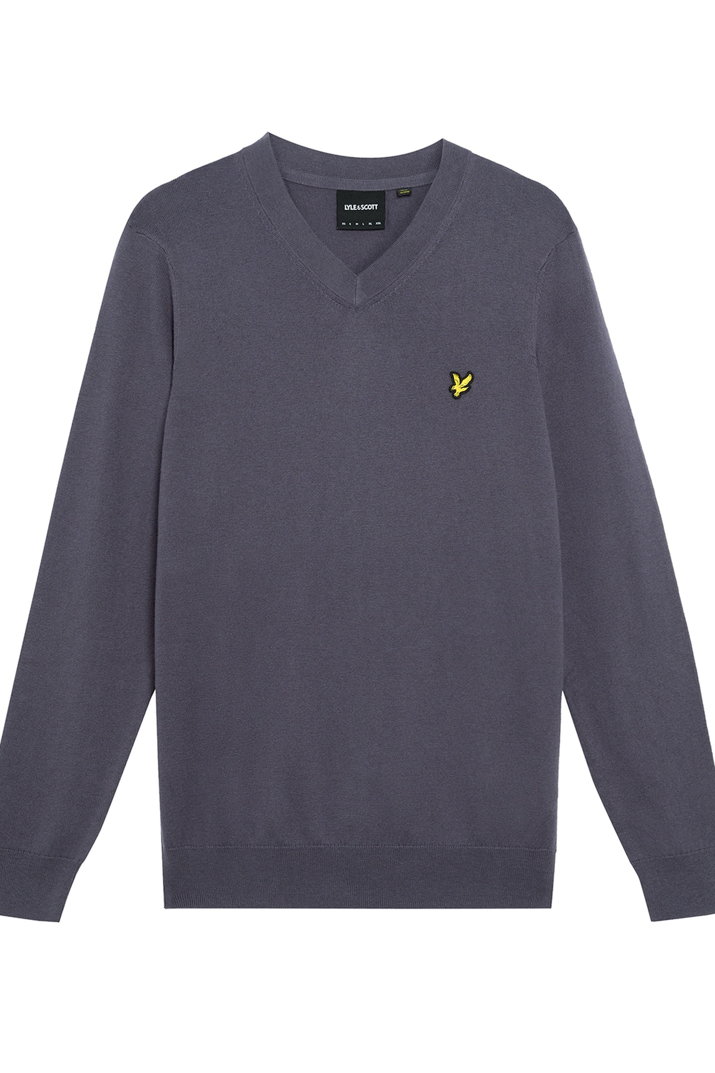 COTTON MERINO V NECK JUMPER GRAYSTONE 4