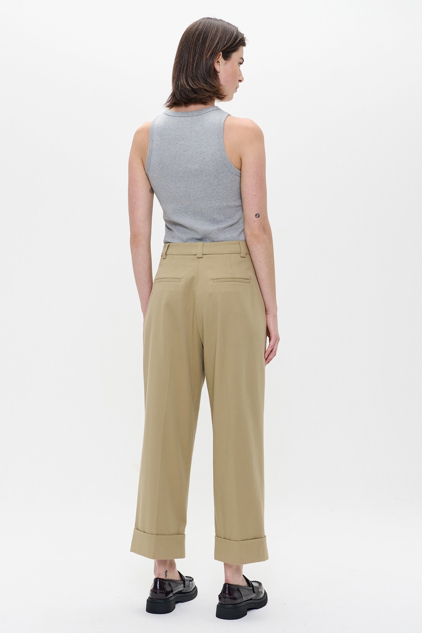 TWILL STRAIGHT PANTS STRAW 2