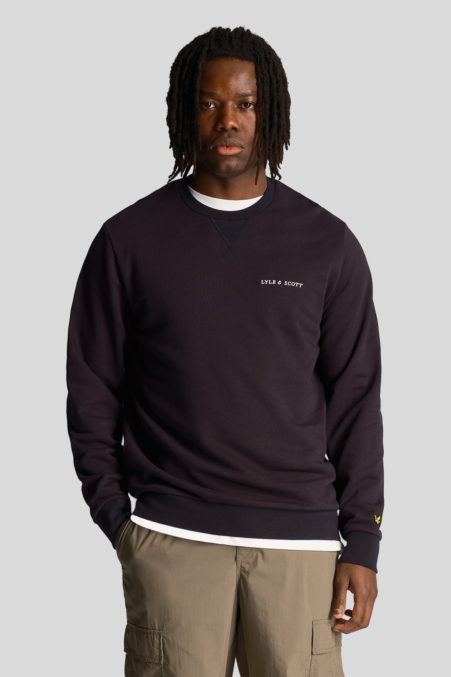 LOOPBACK EMBROIDERED CREW NECK SWEATSHIRT DARK NAVY 2
