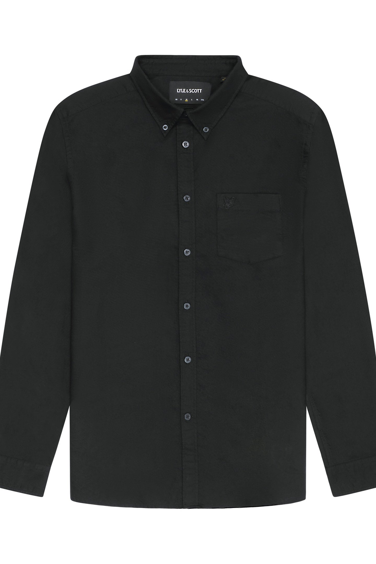 TONAL EAGLE PLAIN OXFORD SHIRT JET BLACK 5