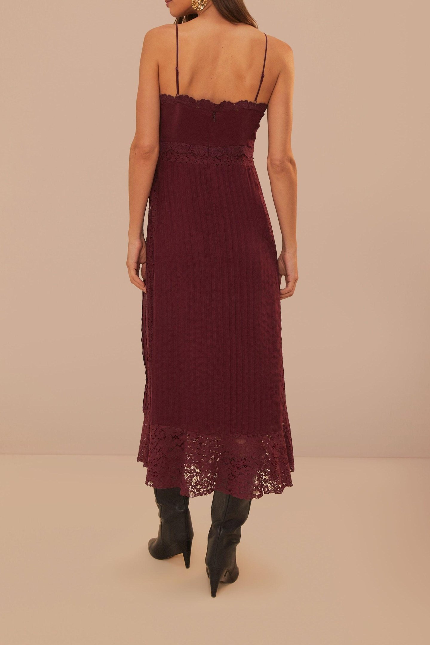 PURPLE LACE SLEEVELESS MIDI DRESS 4