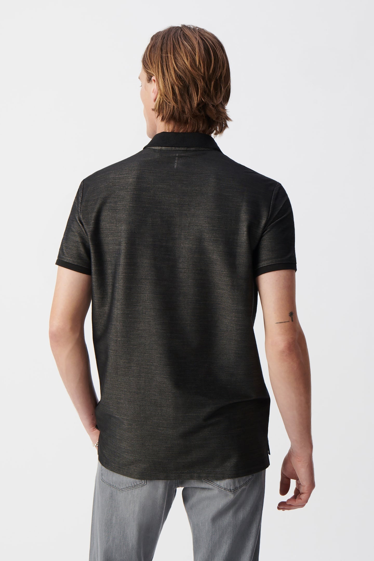 GREY SEAWOOL® SEMI-PLAIN KNIT POLO SHIRT 3