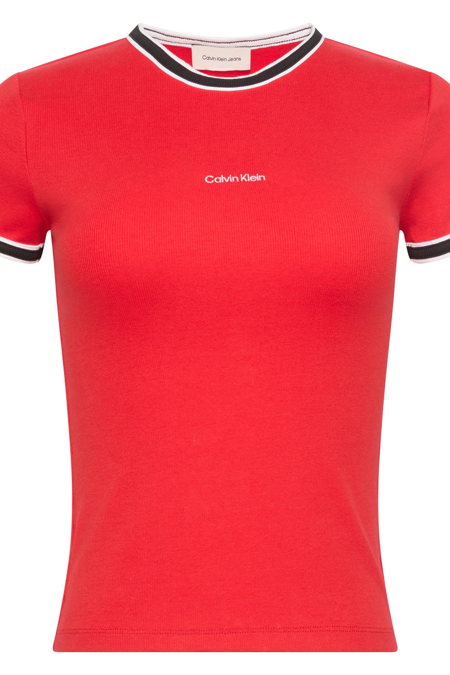 SS COLOR BLOCK COTTON TEE GOJI BERRY 2