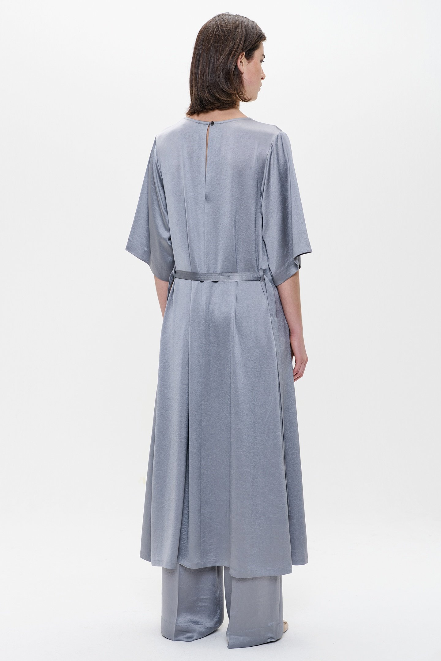 SATIN DRESS SILVER MINK 2
