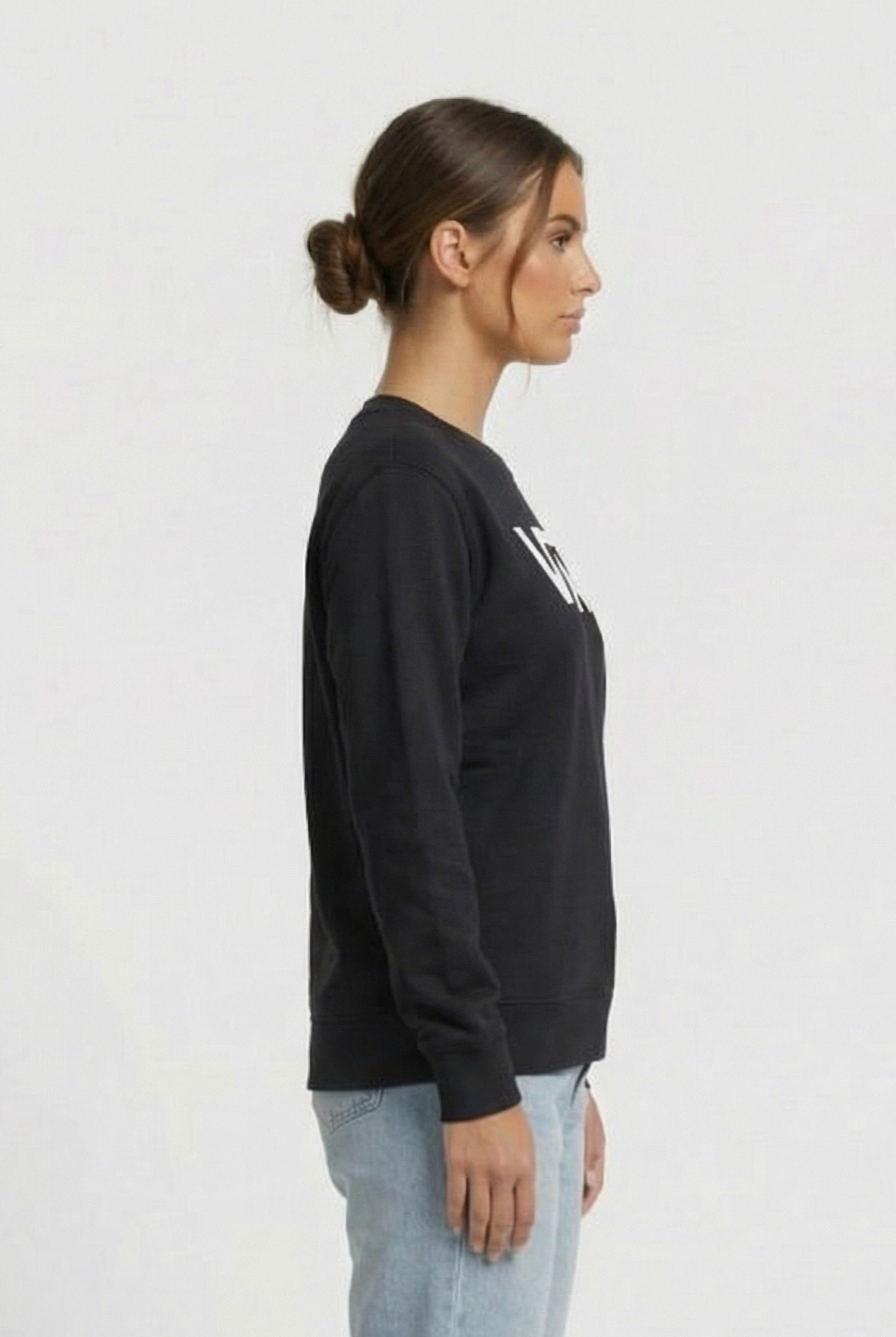 DROP V LOGO BFF CREW-B BLACK/WHITE 3