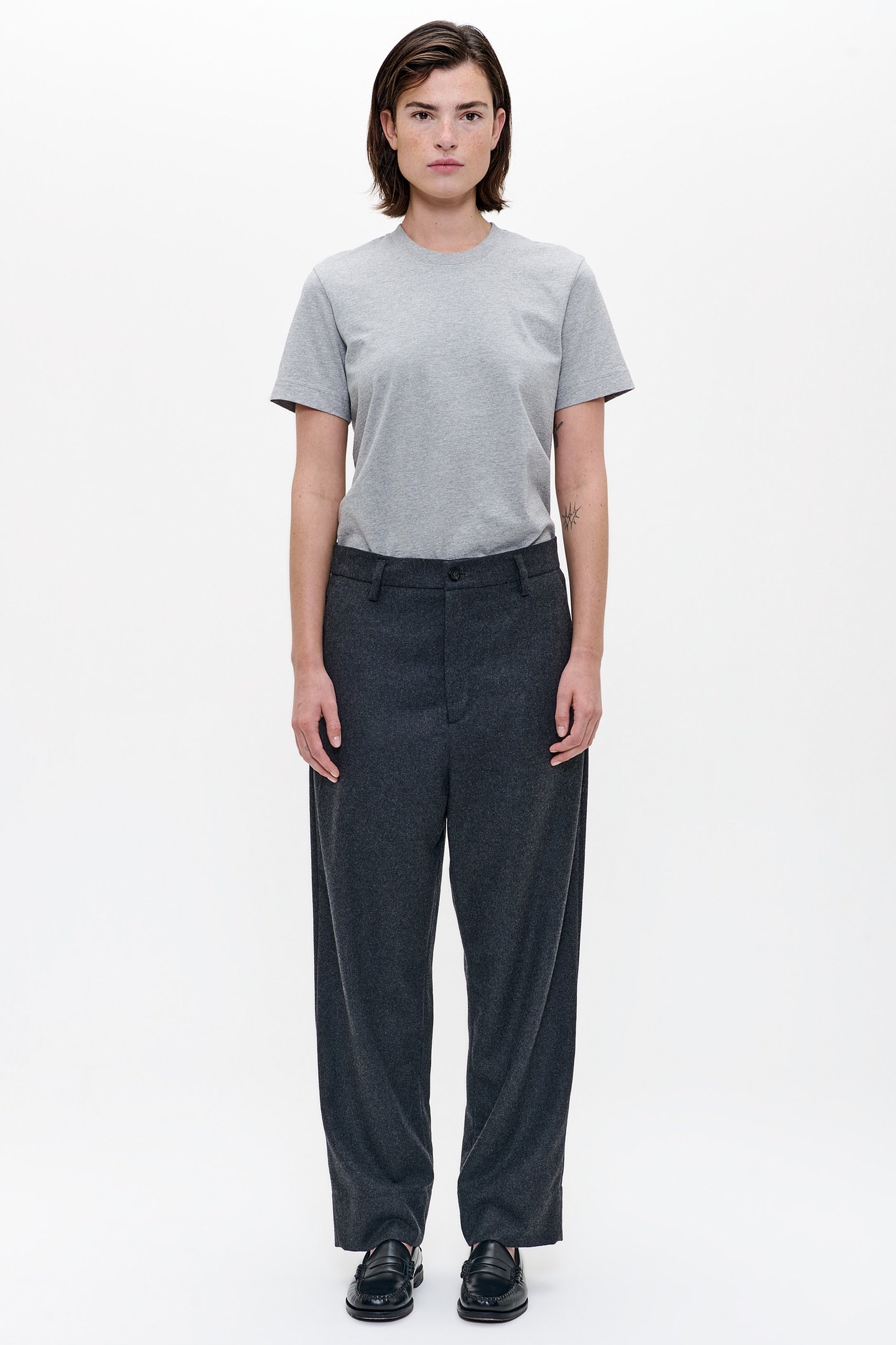 RECYCLED WOOL SOHO PANTS DEEP CHARCOAL 2