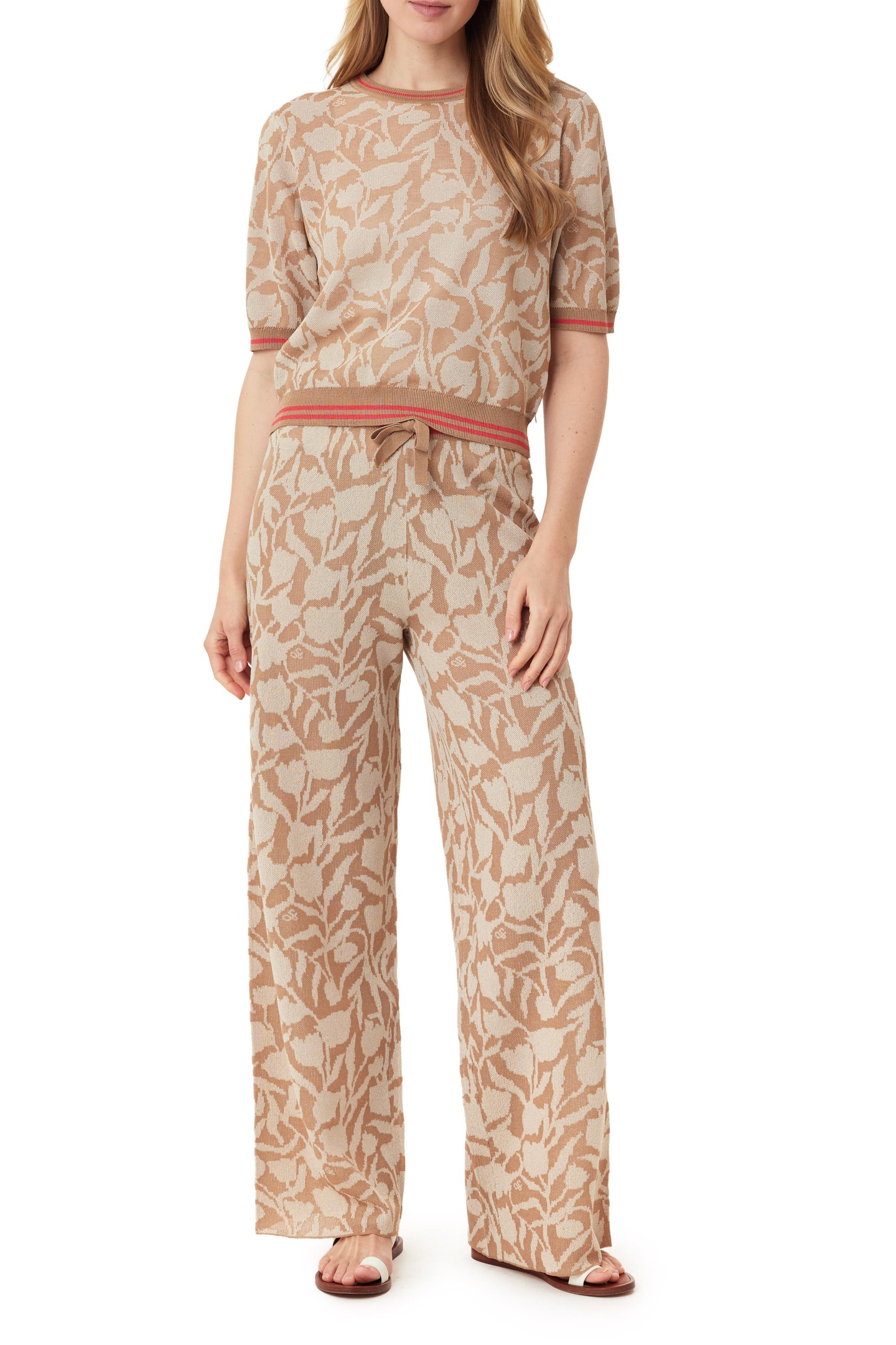 CREW NECK TEE OATMEAL HEATHER TULIPS 1