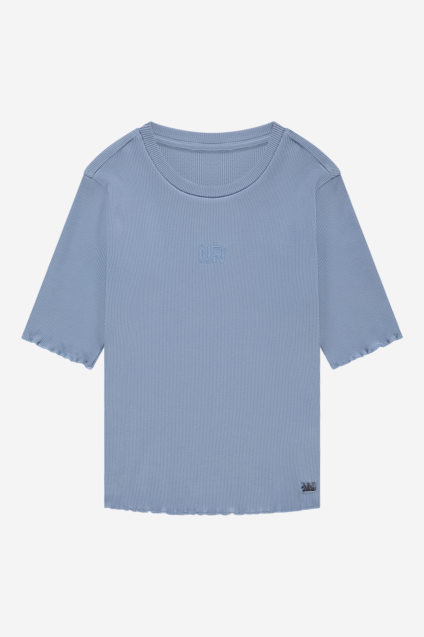 SYLVIA RIB TOP MAYA BLUE 2