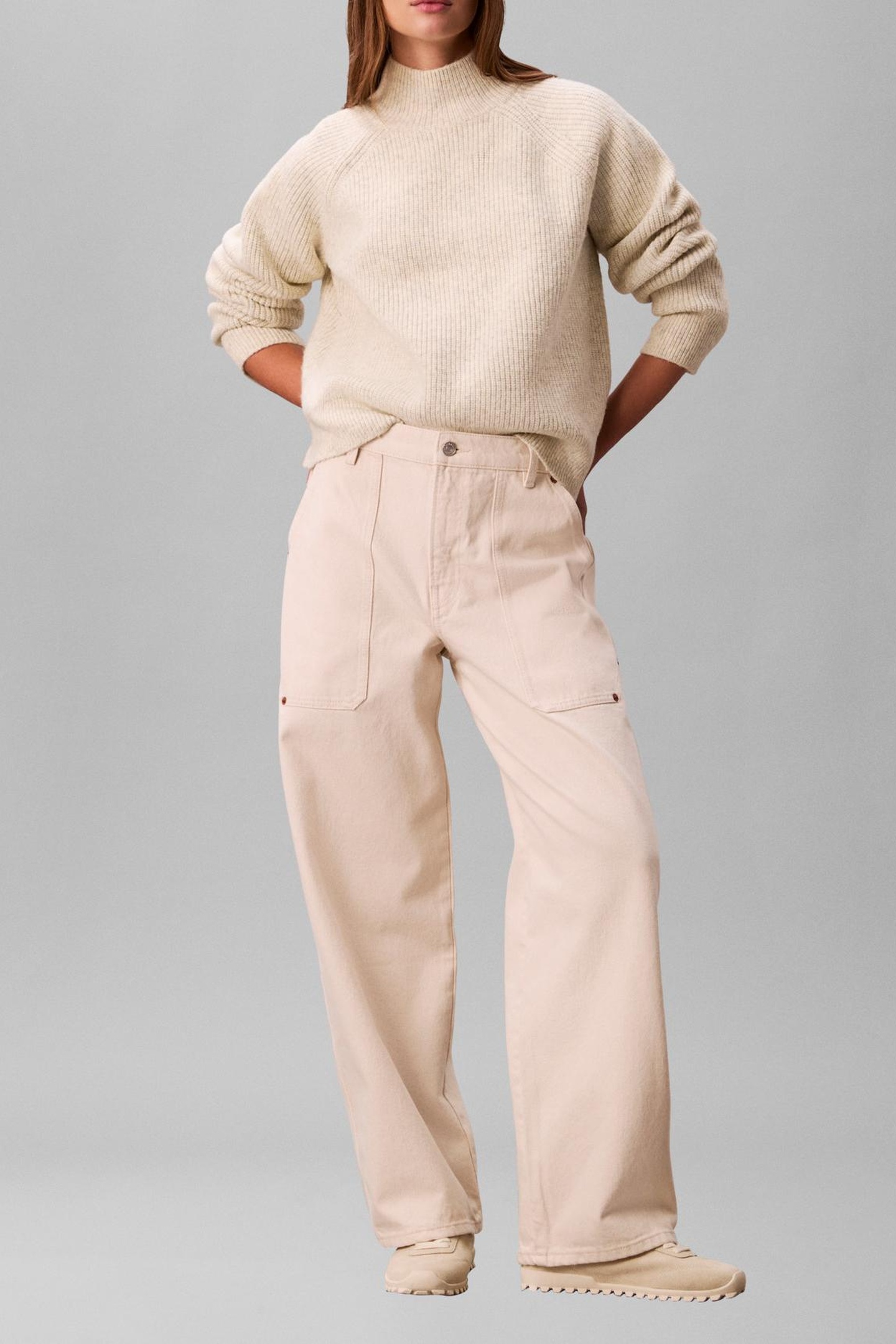 WOOLEN STITCH PULLOVER B01 LIGHT GREY HEATHER 2