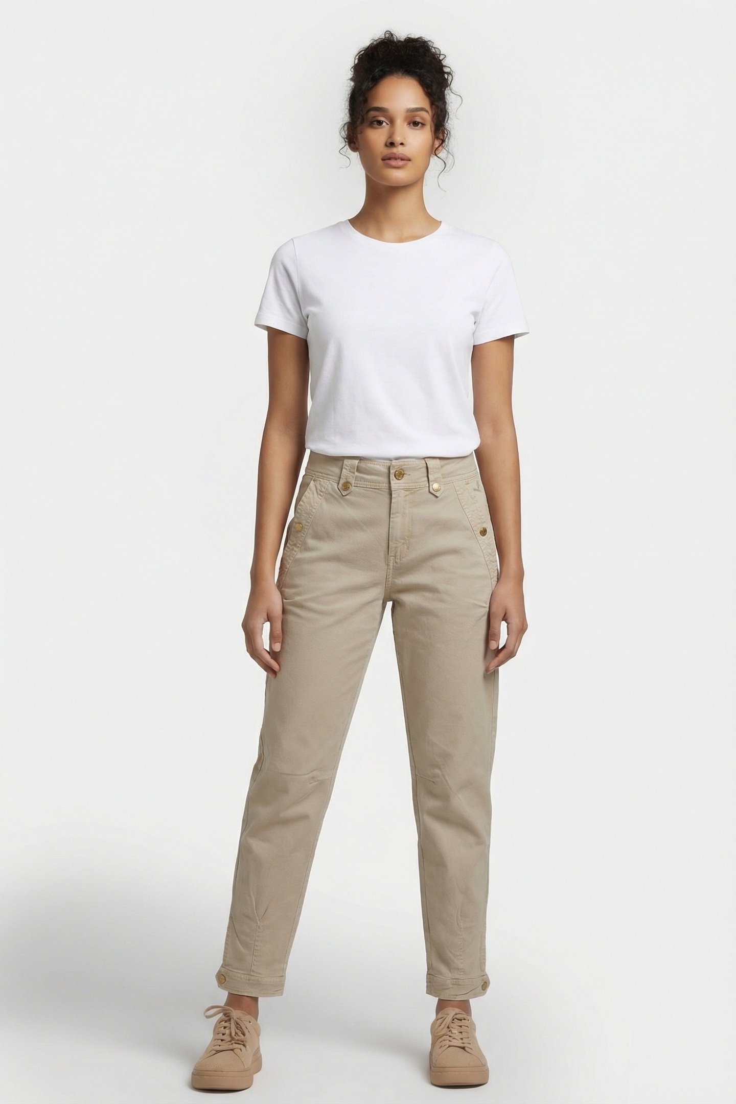 TAPERED FIT PANTS ROUGH TWILL DUNE 1