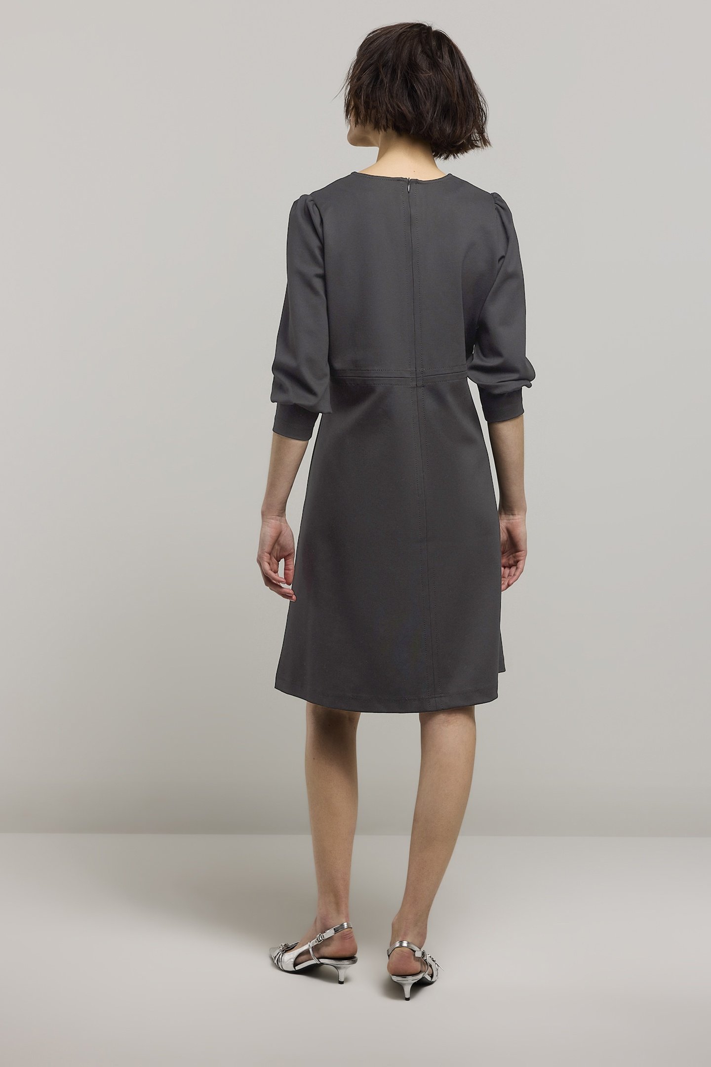 DRESS WITH POCKETS PUNTO MILANO MID GREY 2