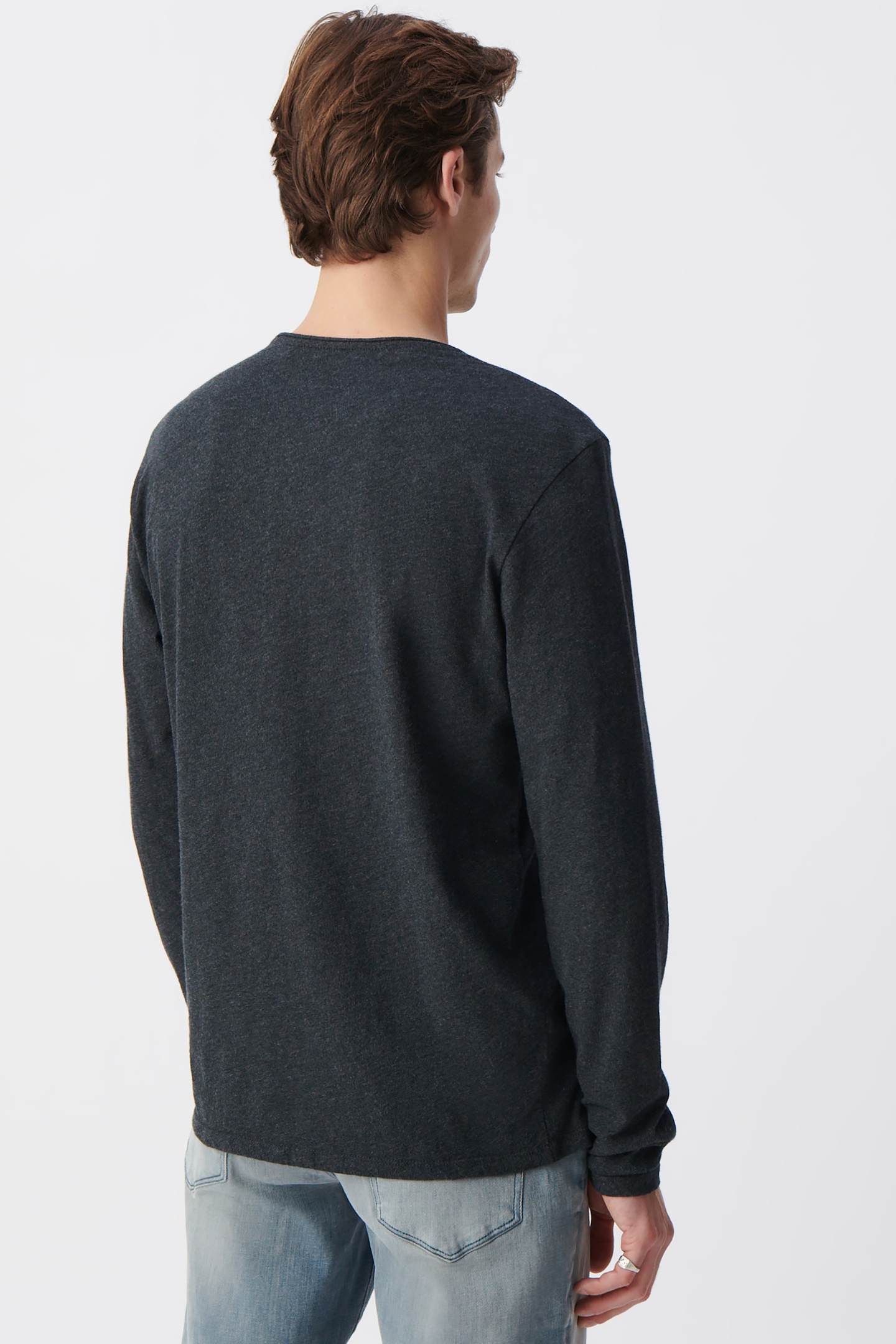 CHARCOAL ESSENTIAL ROUND_NECK LONG_SLEEVE T_SHIRT 3