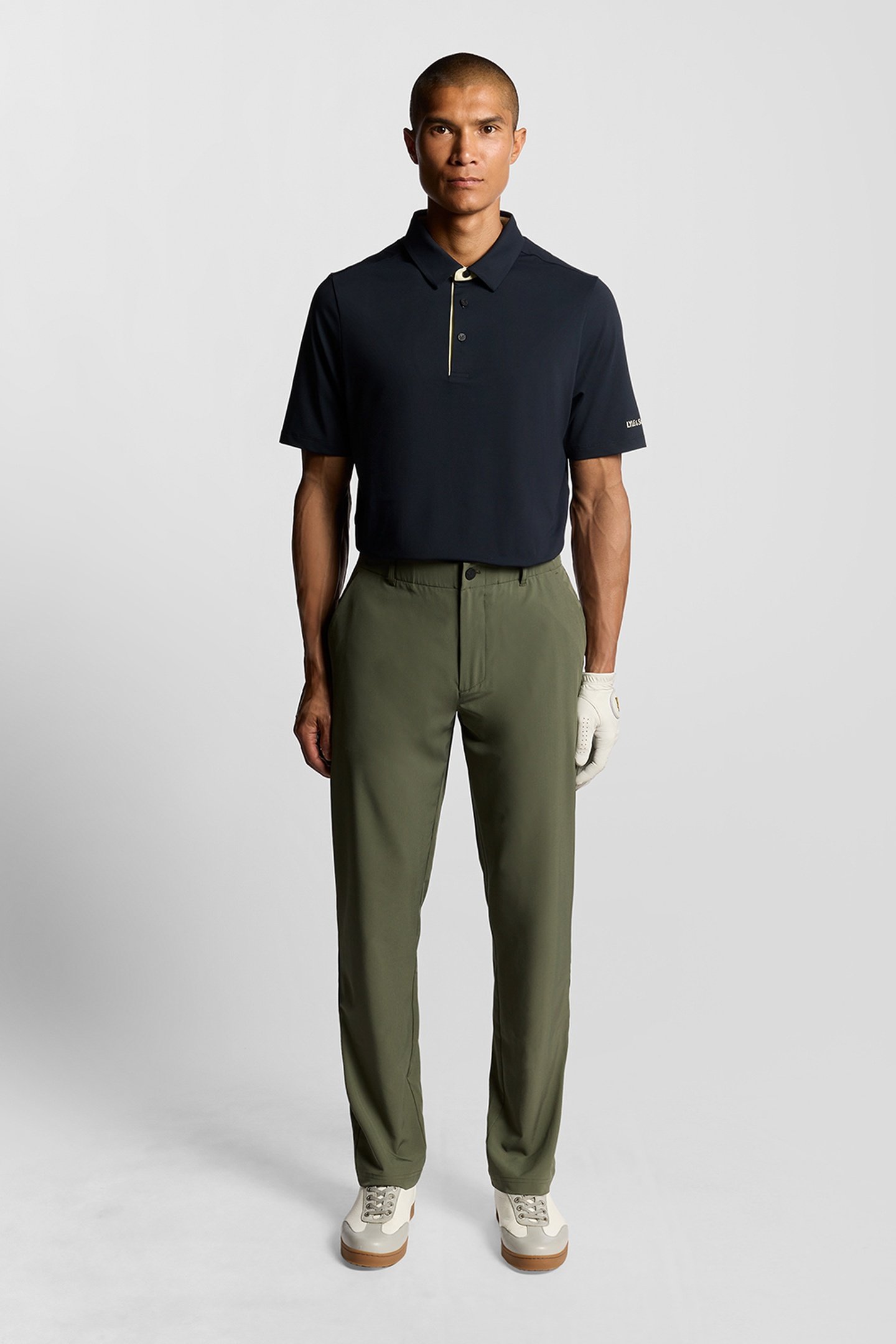 GOLF SHANK BUTTON POLO SHIRT DARK NAVY/SUNRISE YELLOW 2