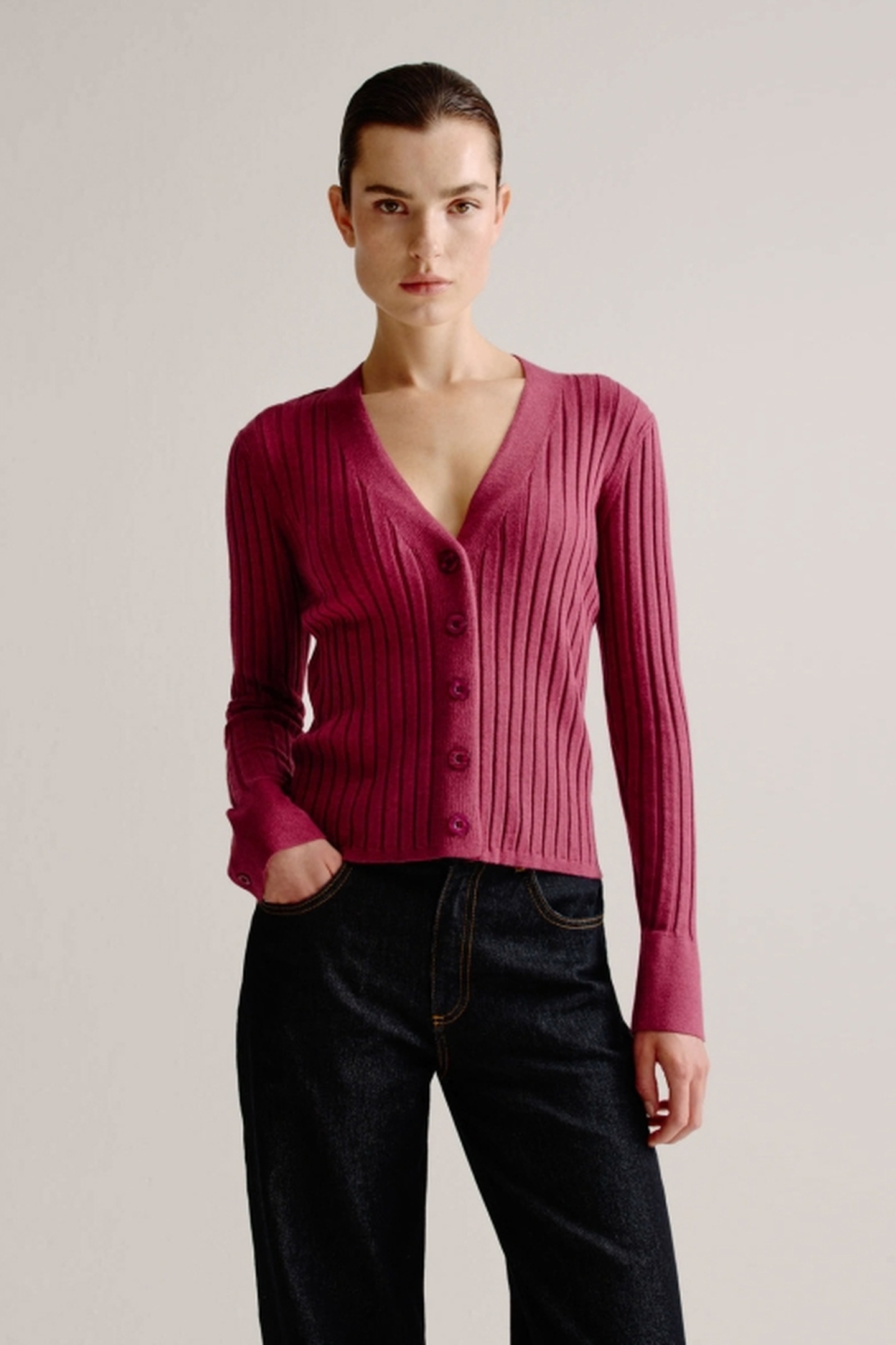 LIEVE CARDIGAN BORDEAUX 2