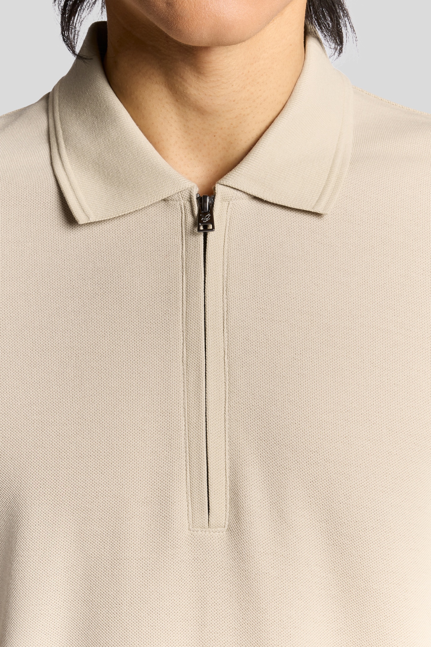 OTTOMAN HALF ZIP POLO SHIRT GREY TAUPE 6