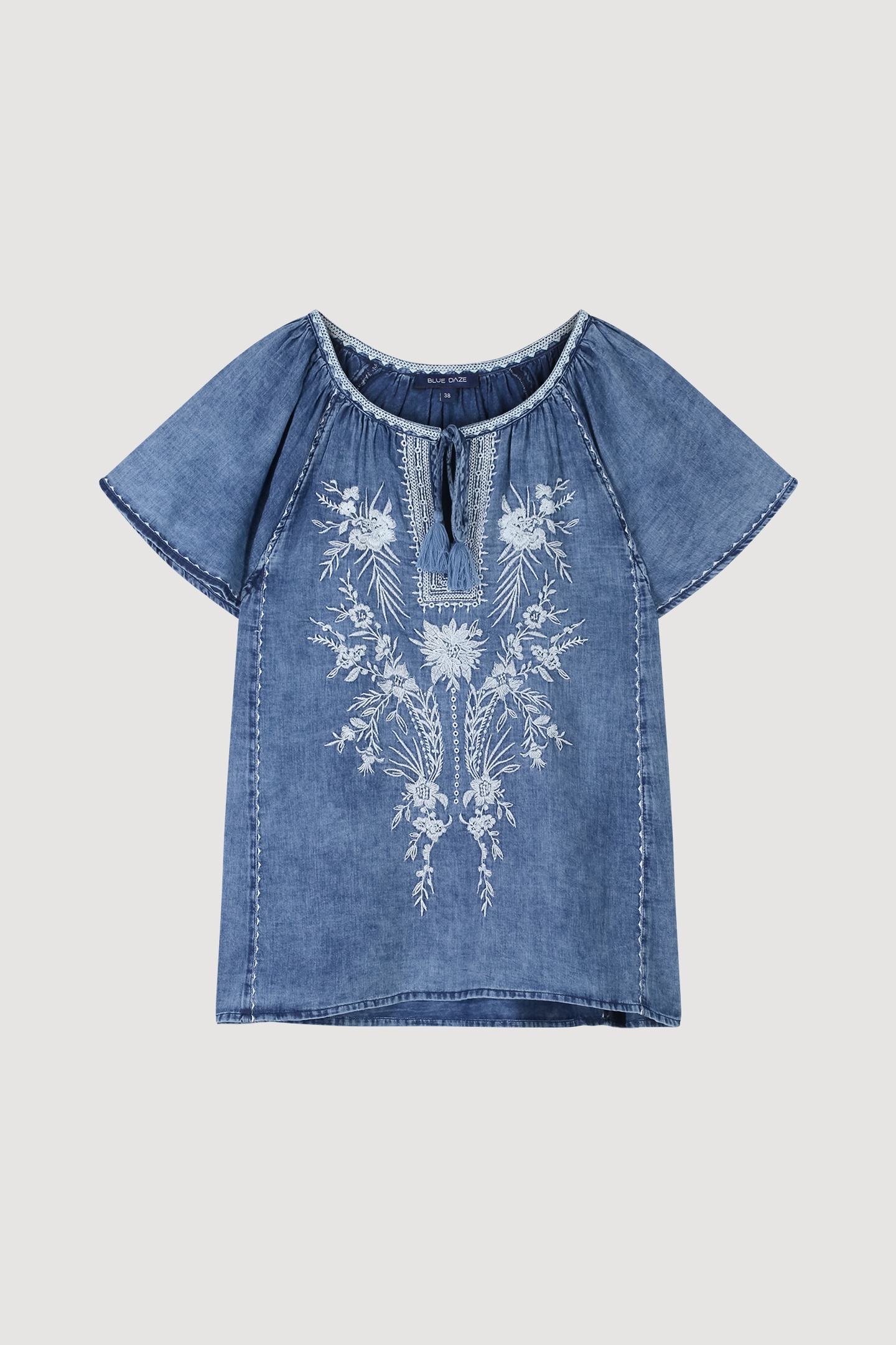 TOP INDIGO EMBROIDERY BLUE DAZE INDIGO 3