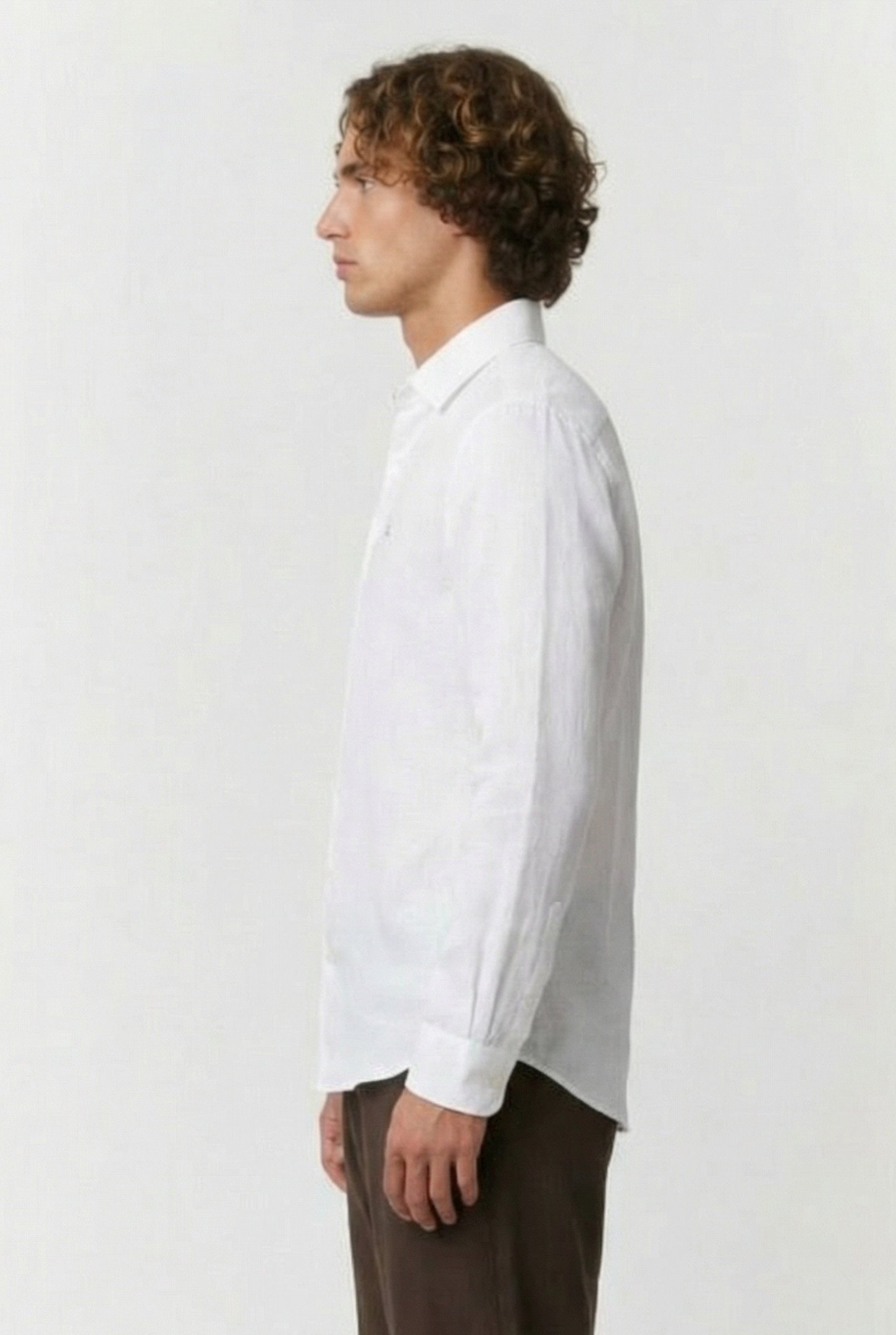 LINEN SOLID SLIM SHIRT WHITE 3