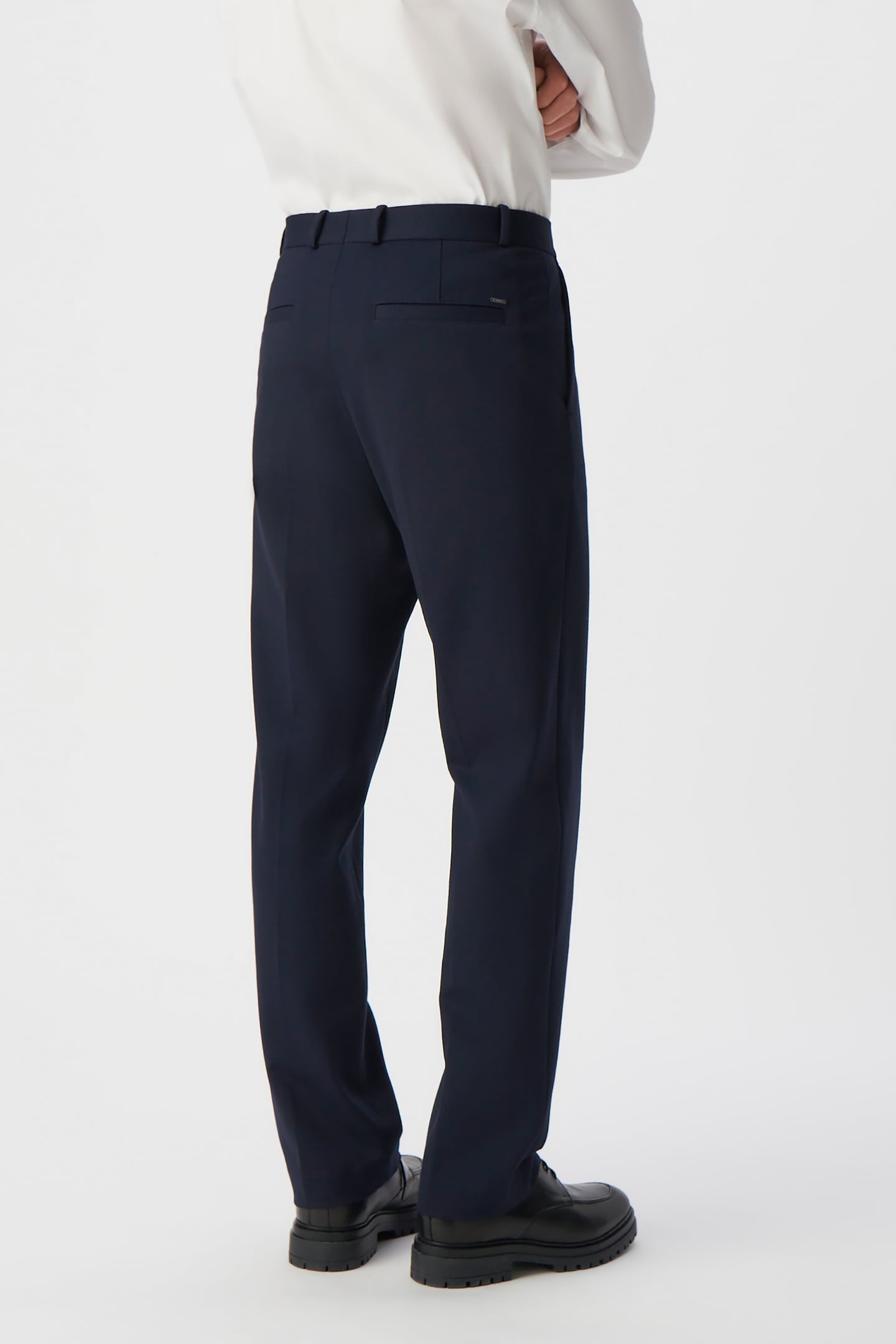 NAVY MILANO KNIT STRAIGHT SUIT TROUSERS 5