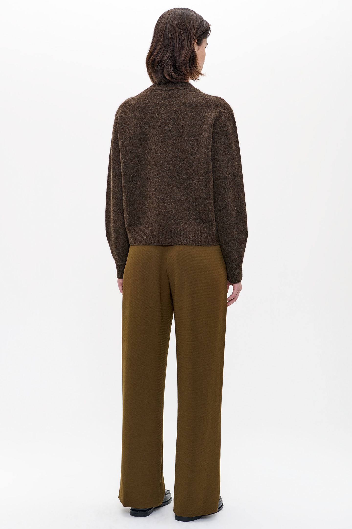 WOOL CREW NECK PULLOVER BRONZE 4