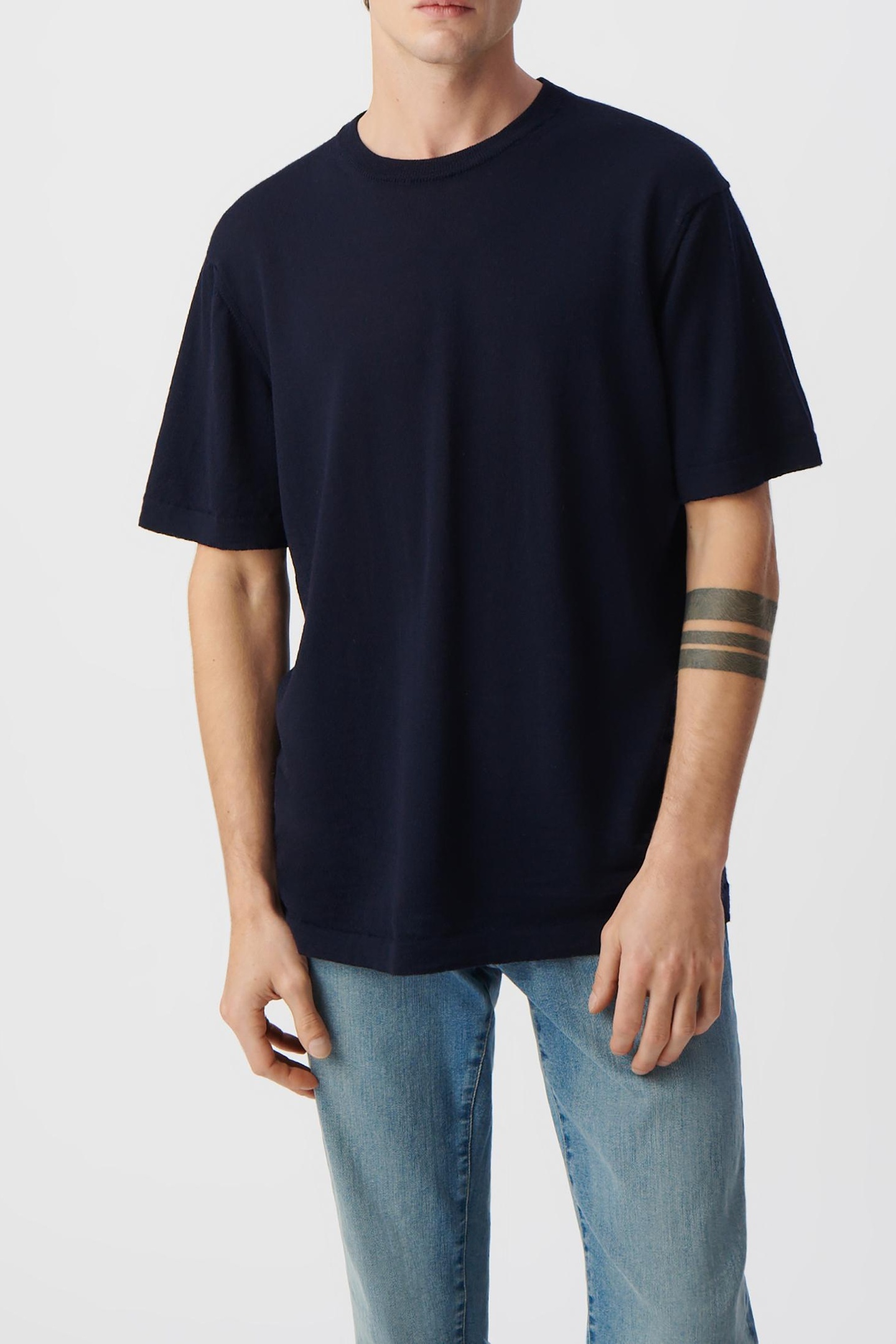 NAVY PURE WOOL KNIT T-SHIRT 2