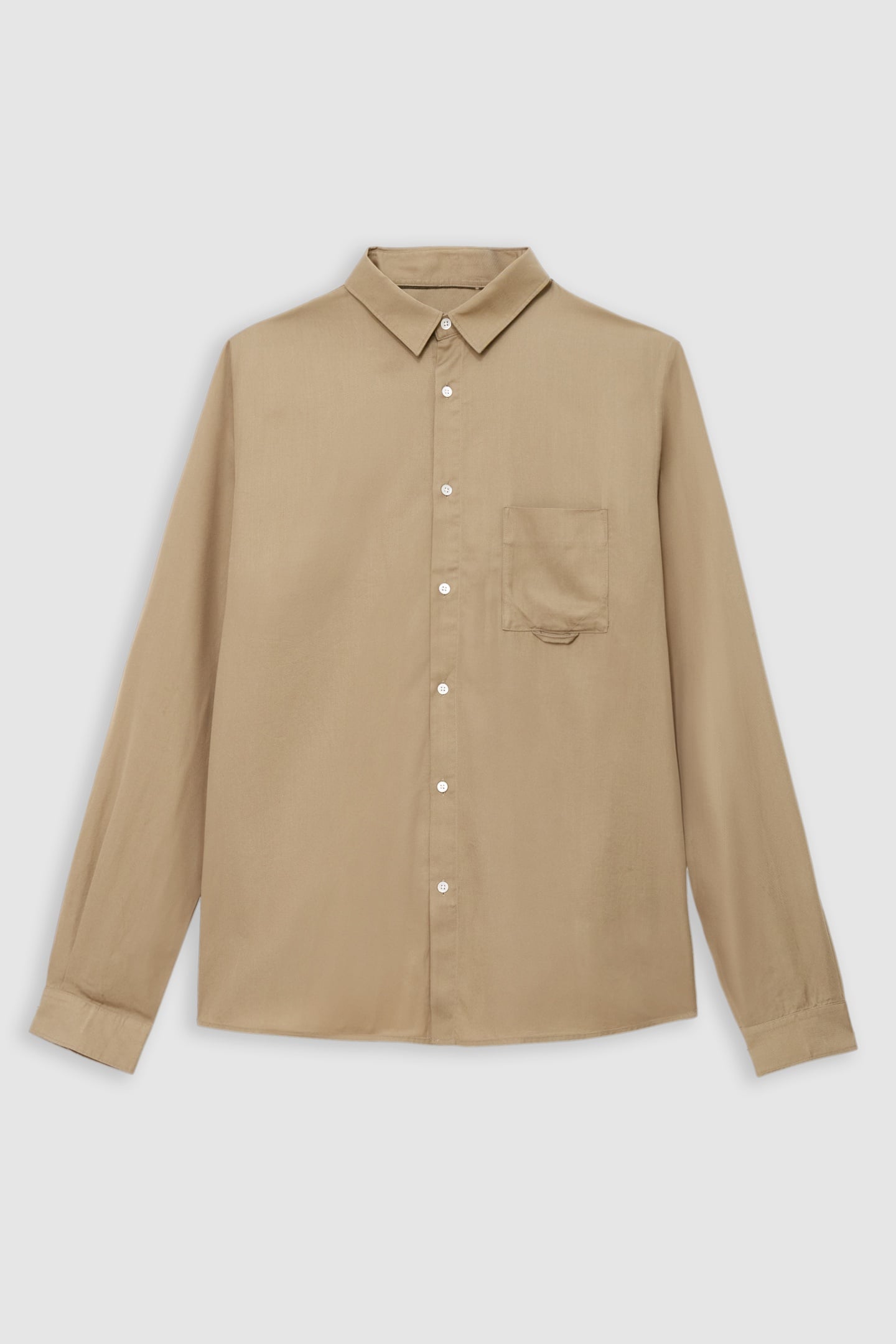 BEIGE LYOCELL® LENZING™ ECOVERO™ REGULAR SHIRT 4