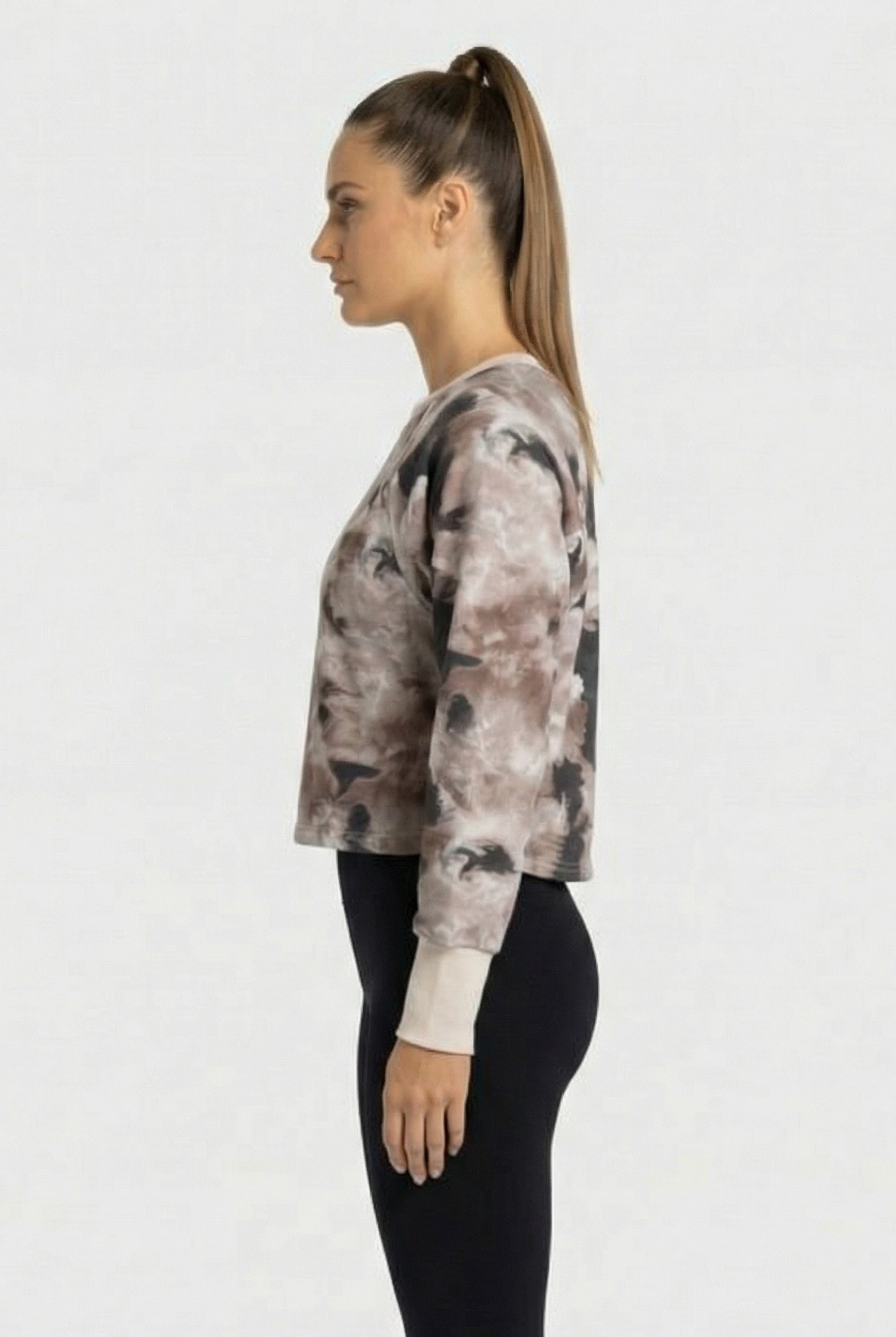 WOMAN SWEATER ALLOVER PRINT A-AFW814W22 PASTELPARCHMENT 11 0 3