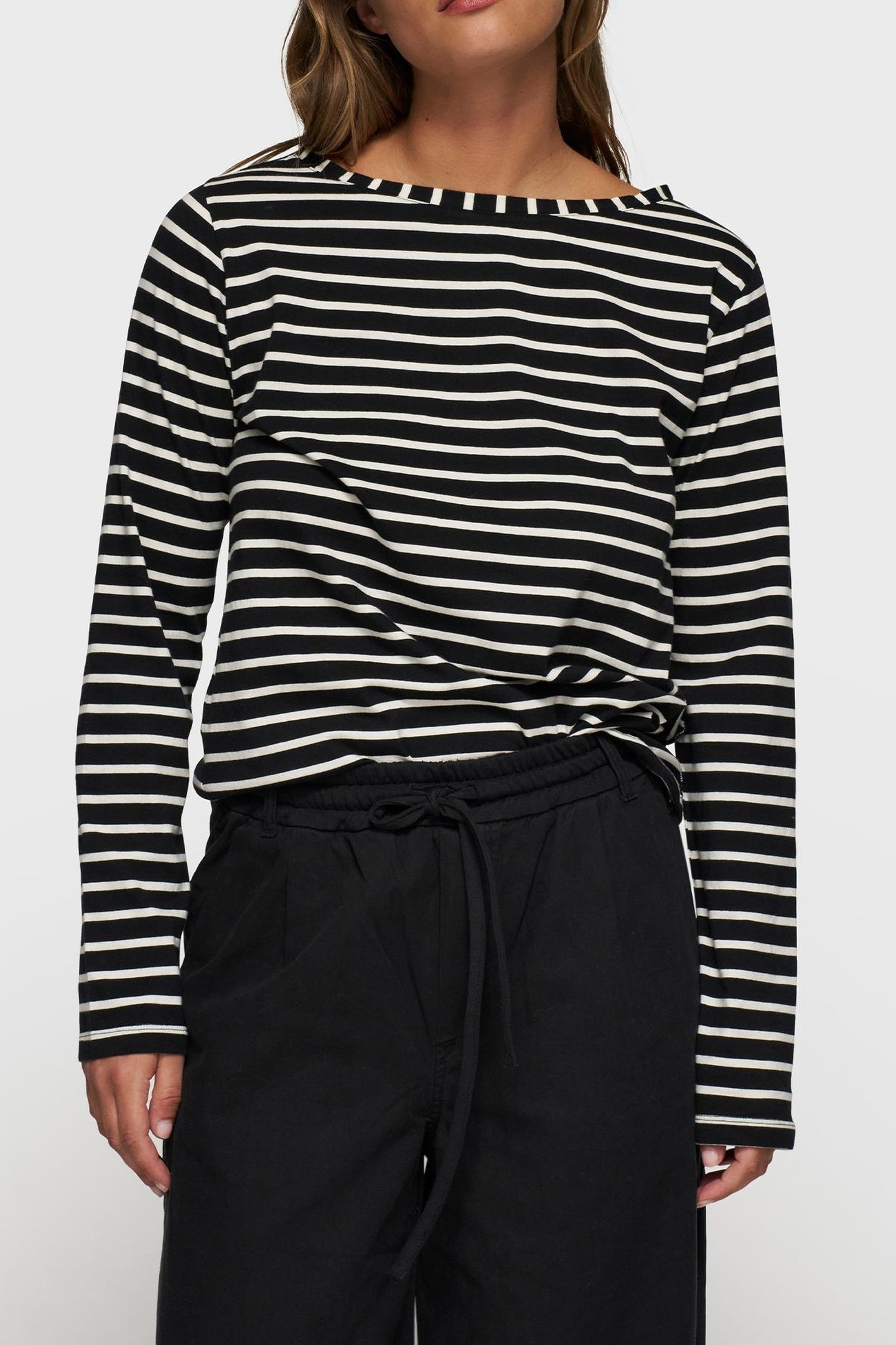 THE LONG SLEEVE TEE STRIPES BLACK/WHITE 2