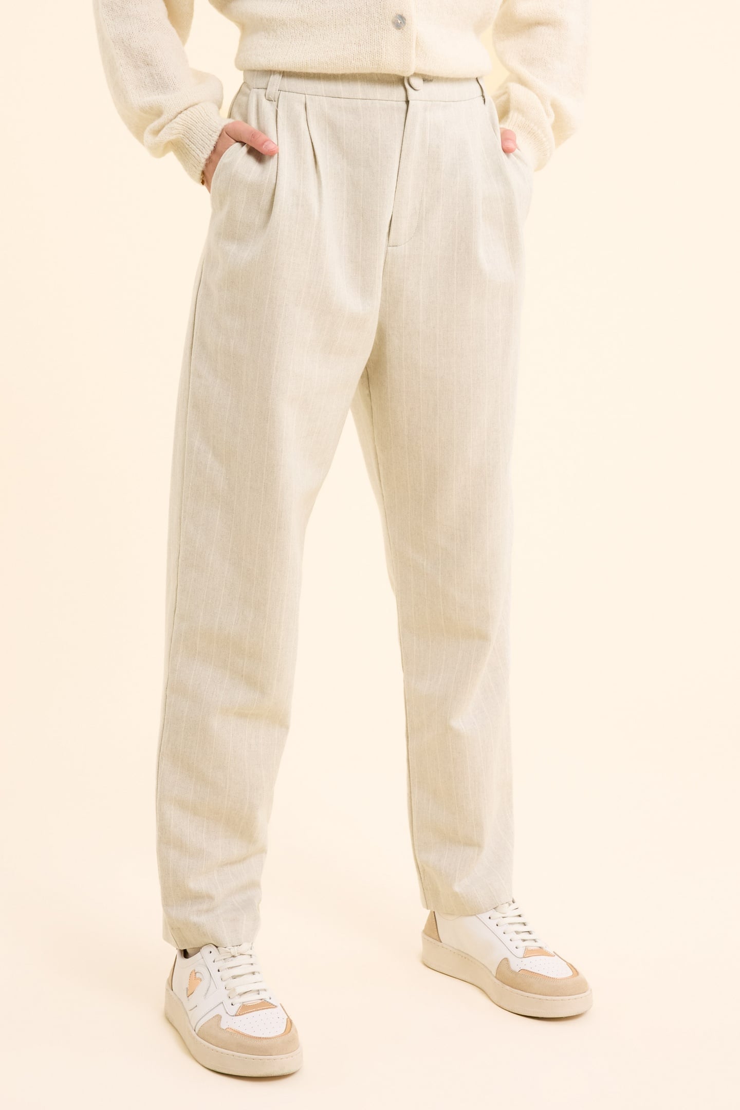 GREY STRIPED TENNIS SUIT PANTS HEATHER GREY 2