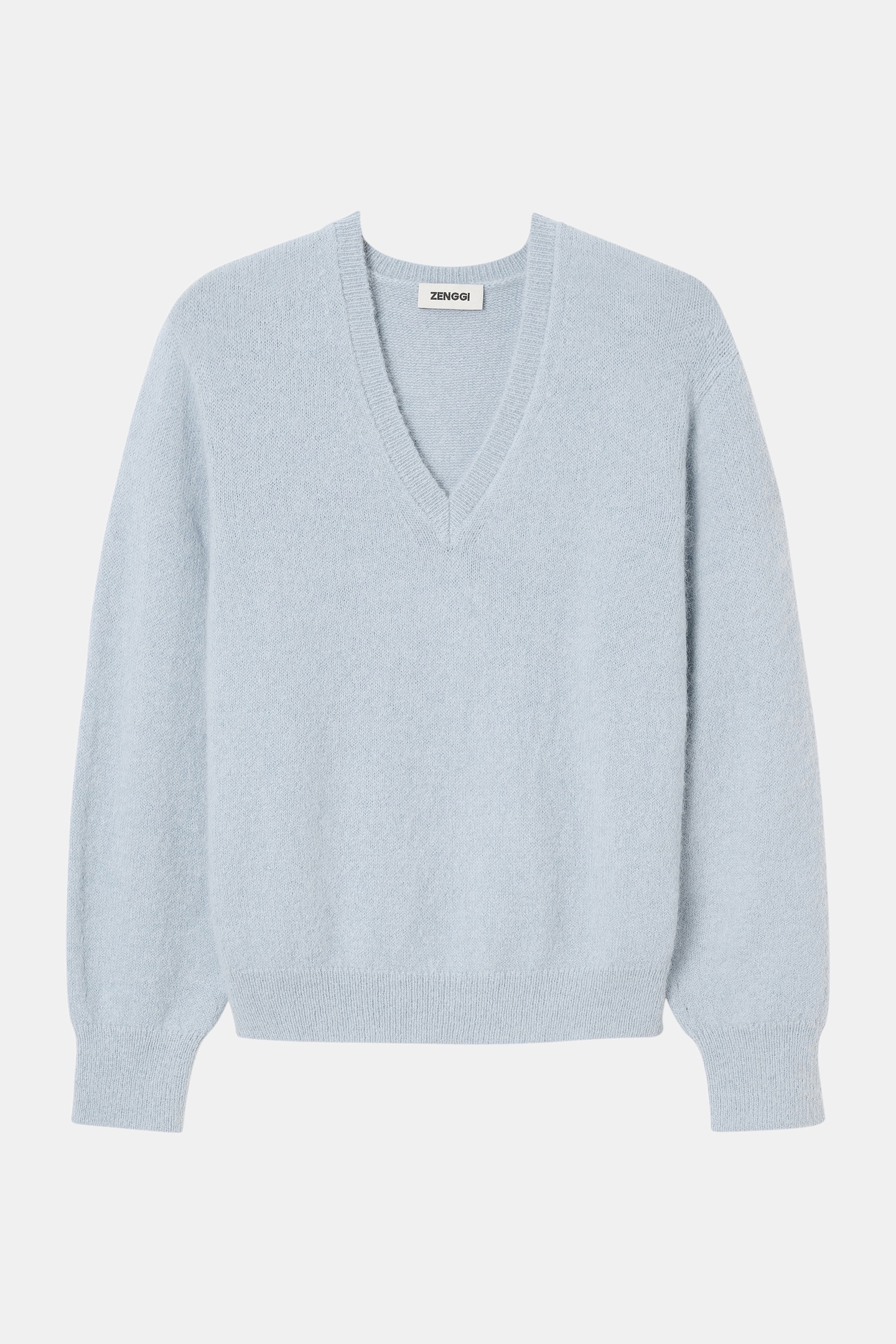 ALPACA RELAXED V-NECK PULLOVER BLUE HAZE 3