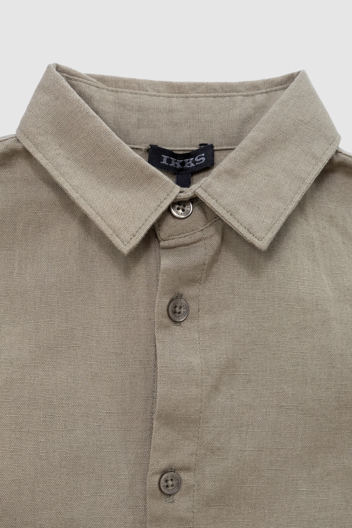 KHAKI COTTON AND LINEN MIX SHIRT 3