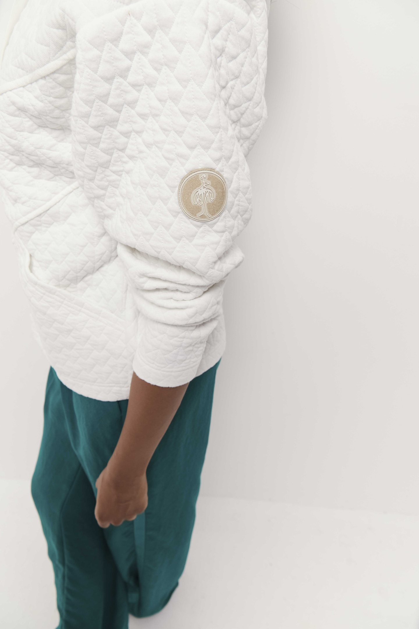 MARGIT - ECRU FANCY KNIT ZIPPED CARDIGAN 9