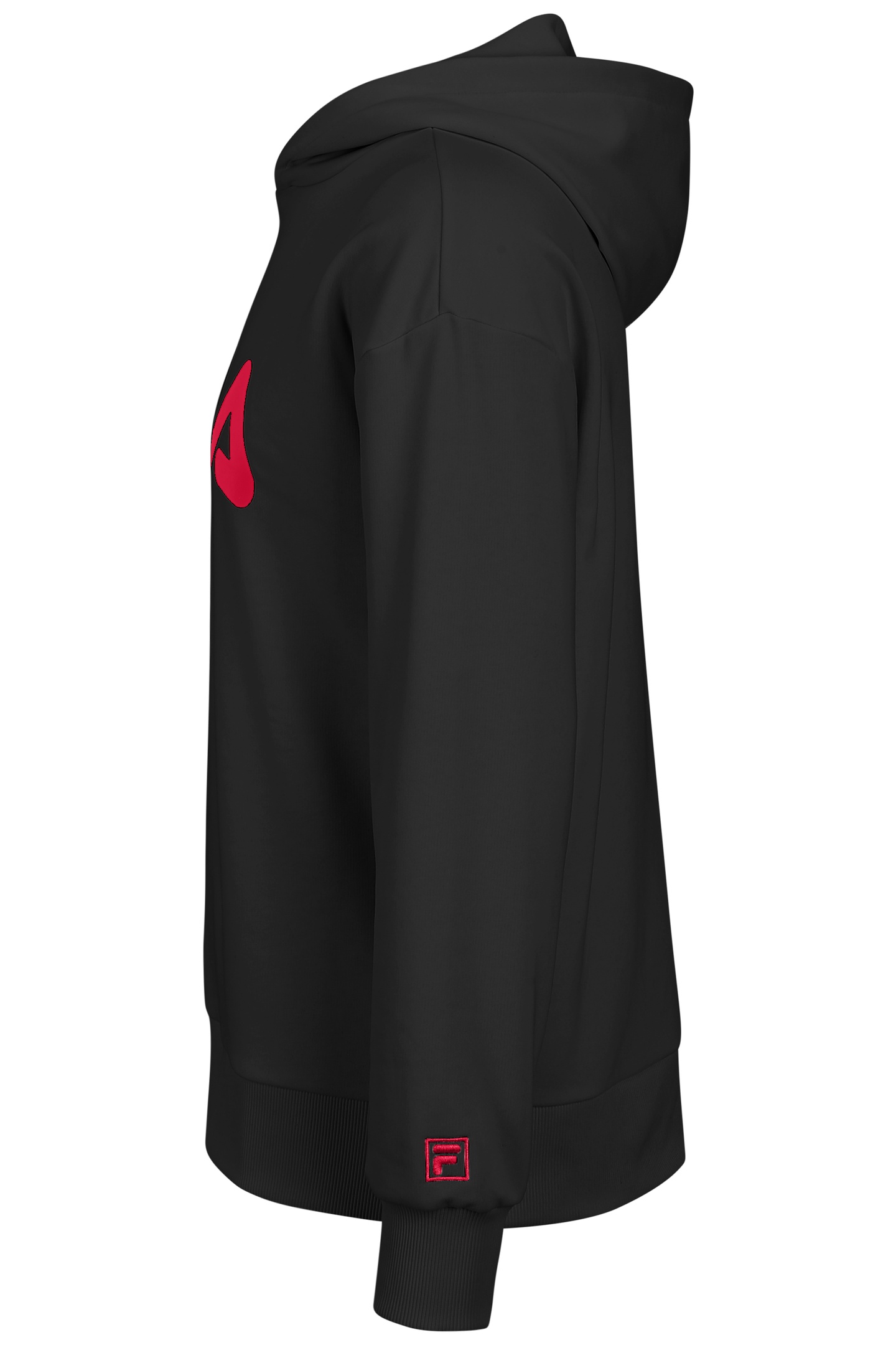 LANDOGNE LOOSE HOODIE BLACK-TRUE RED 5