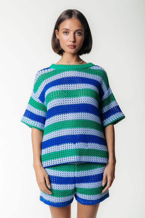 HOPE CROCHET STRIPE TOP SS MULTICOLOR 1