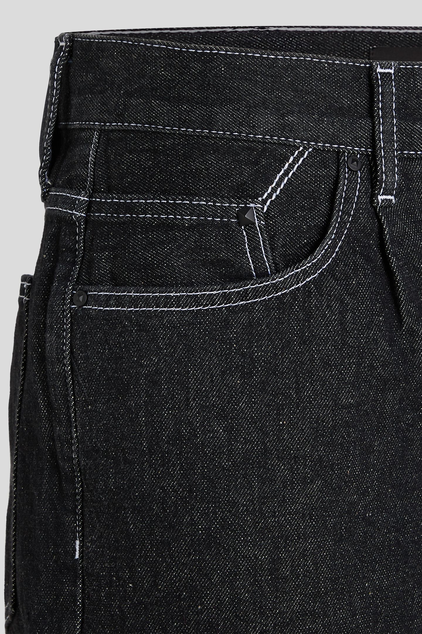 BLACK DENIM TAPERED DENIM PANTS 7