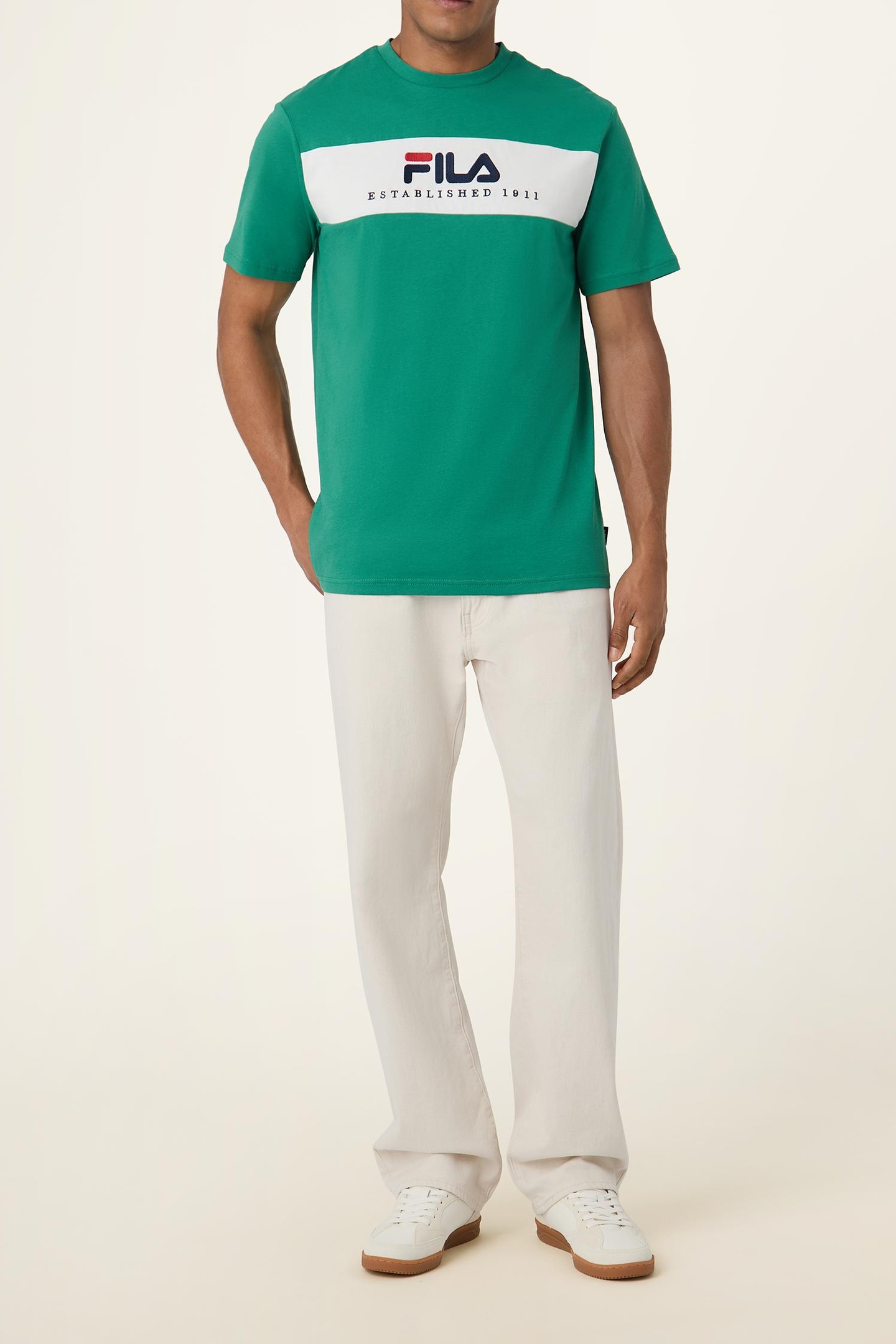 UNISEX VALSERA REGULAR BLOCKED T-SHIRT GREEN JACKET-EGRET 2