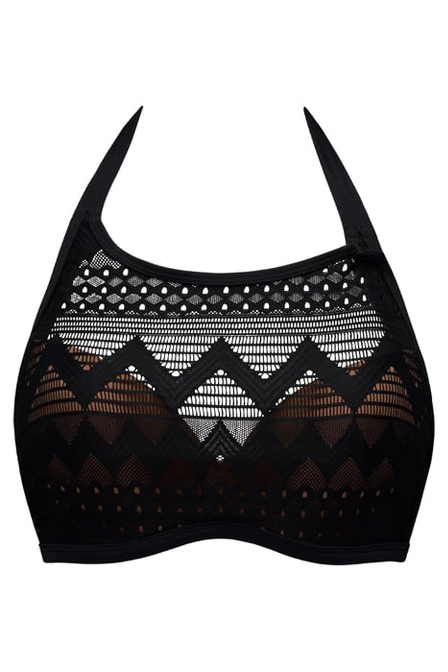 DOLCE VITA BLACK AND SAND PUSH UP BIKINI TOP 3