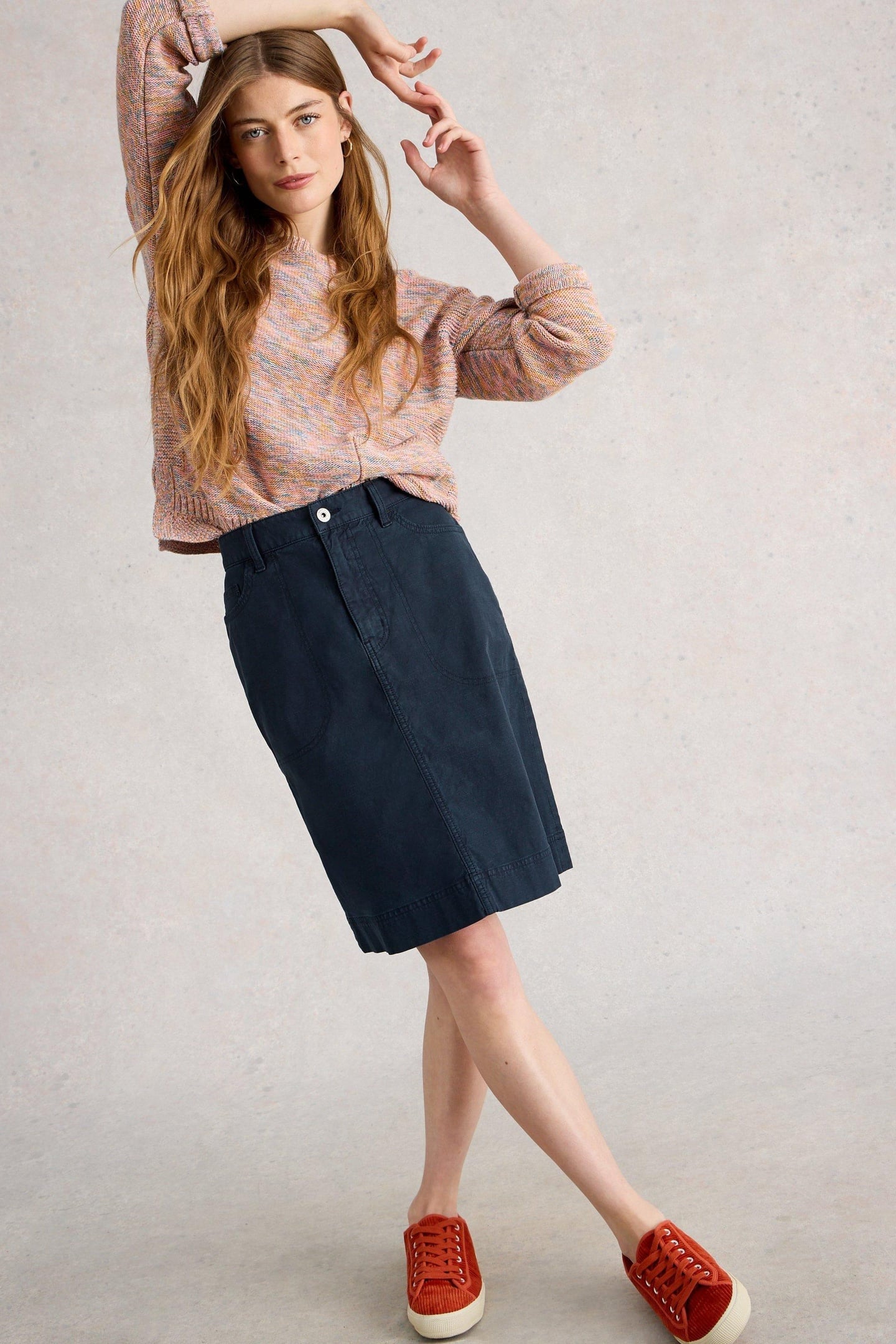 TIA CHINO SKIRT DARK NAVY 1