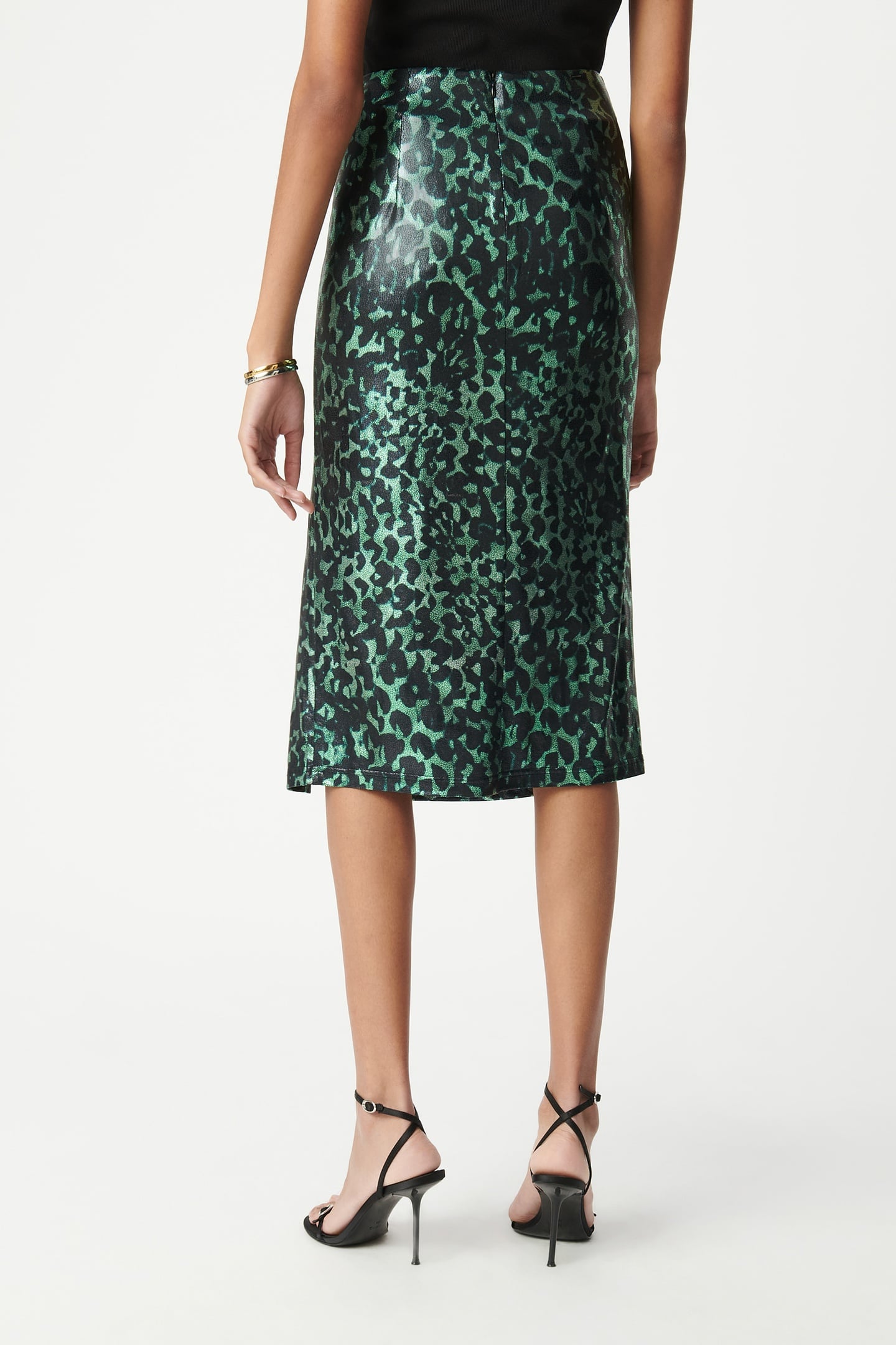 METALLIC CAMOUFLAGE PRINT GREEN SKIRT 4