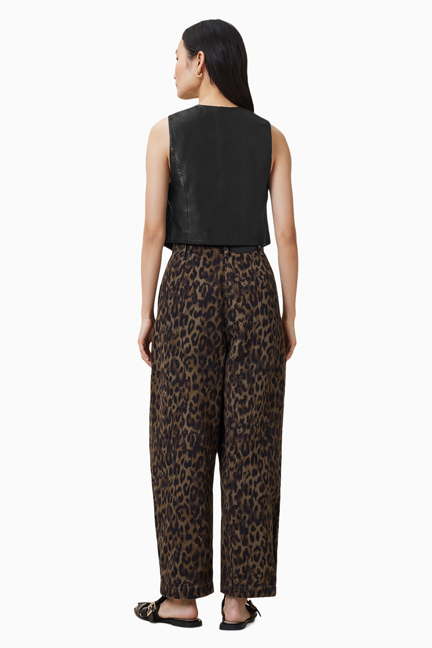 BECCA DENIM TROUSER LEOPARD BROWN 6